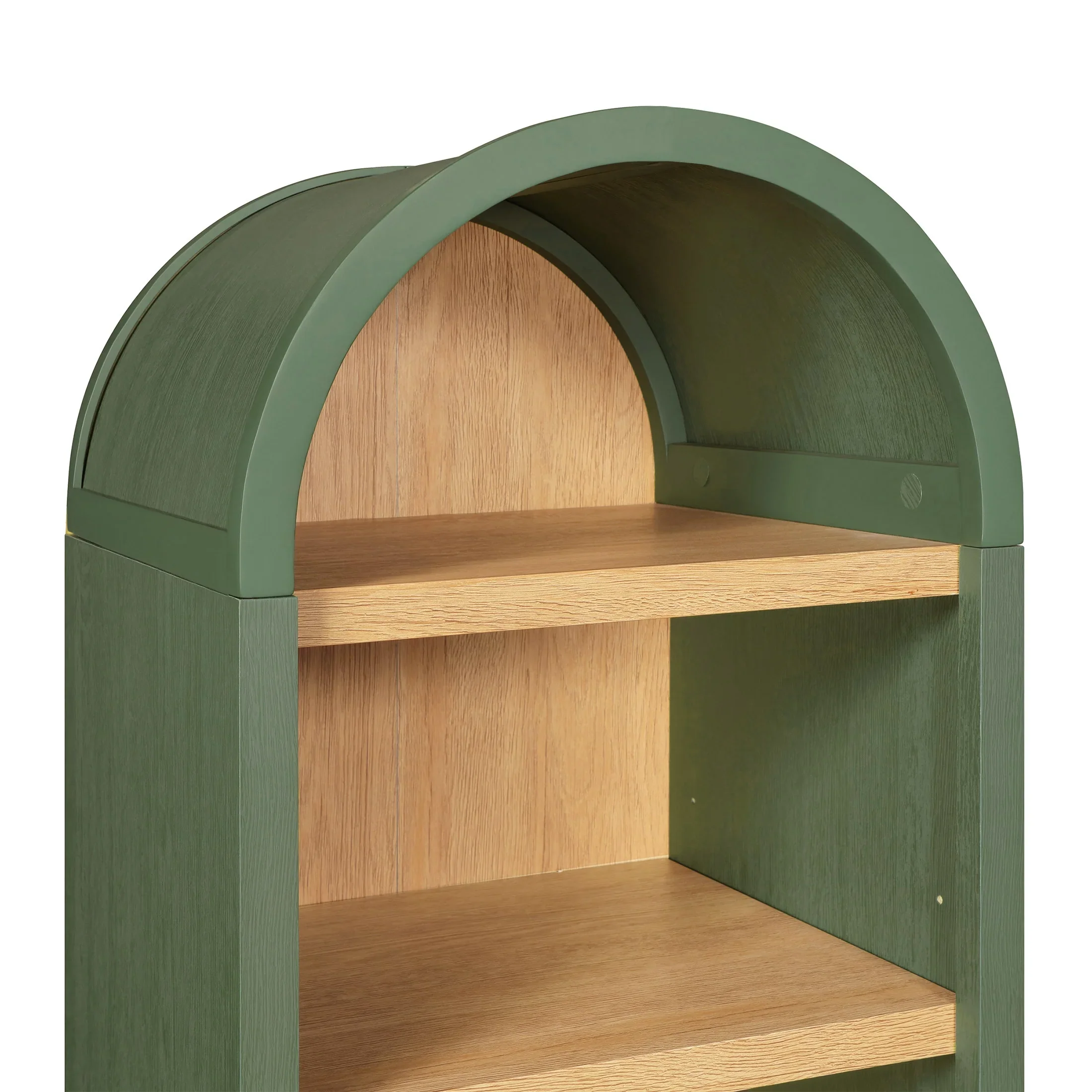 Better Homes & Gardens Juliet Narrow Arch Bookcase, Deep Green and Light Honey