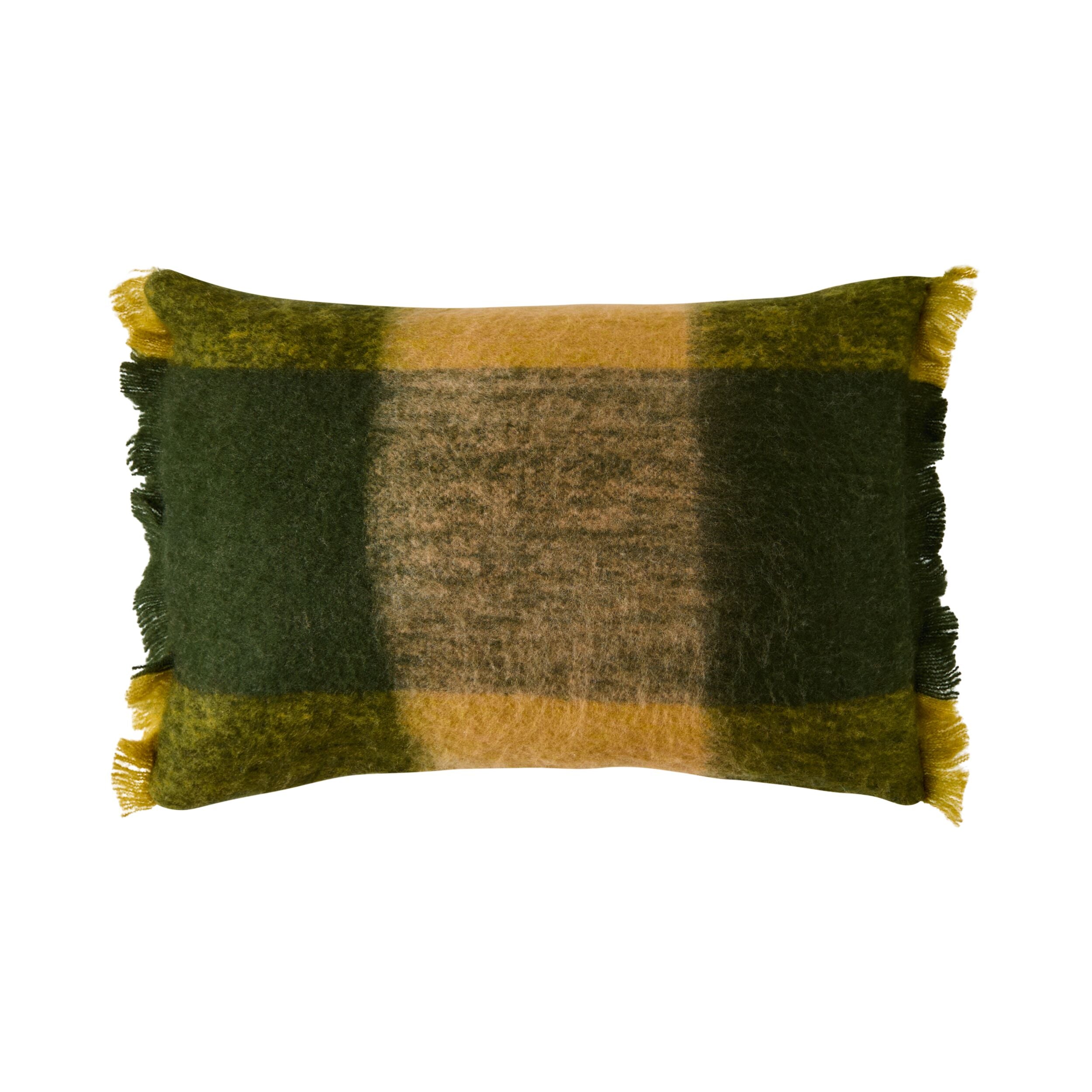 Hunter Wool Blend Cushion Green Check 40x60cm