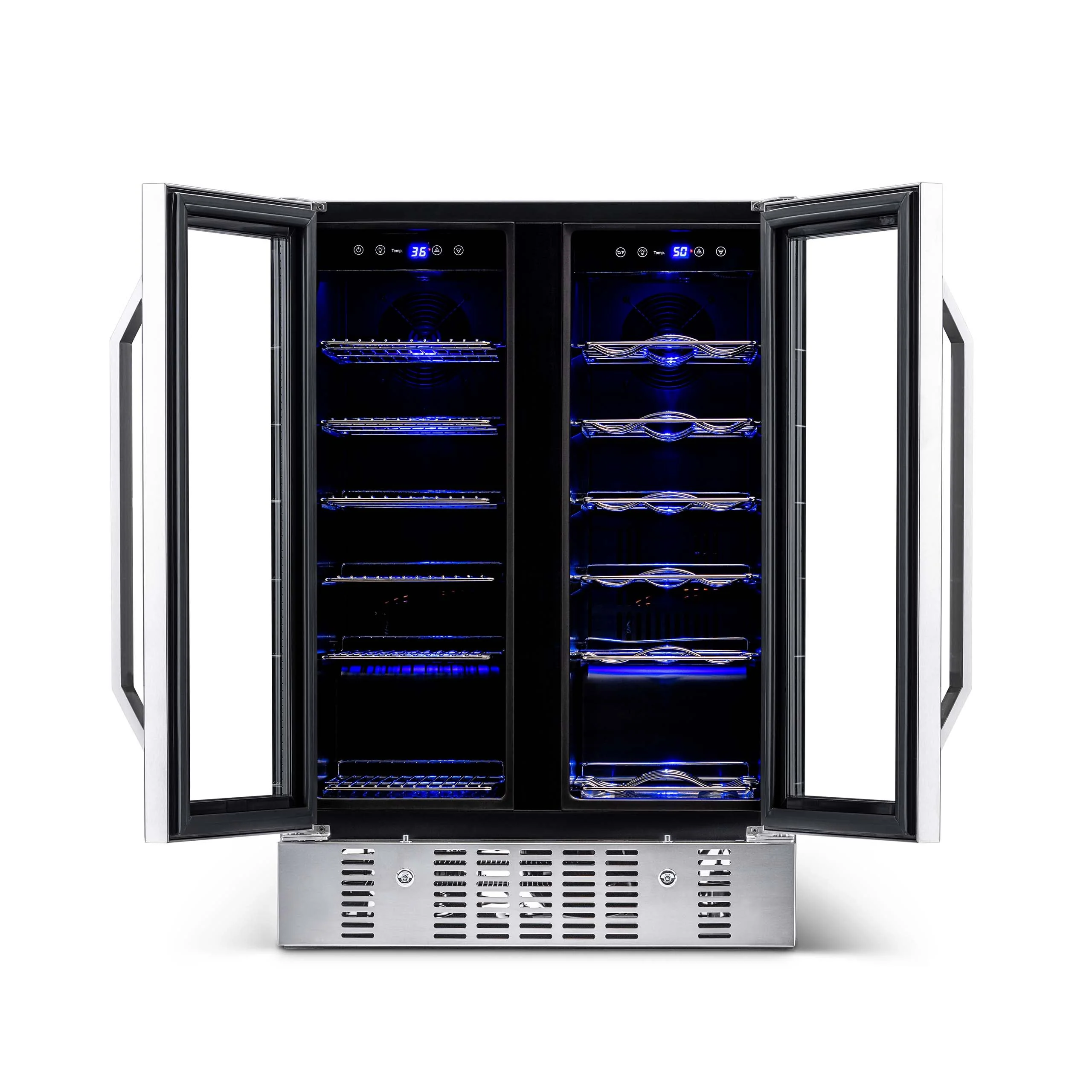 Newair 24” Dual Zone Wine and Beverage Fridge in Stainless Steel