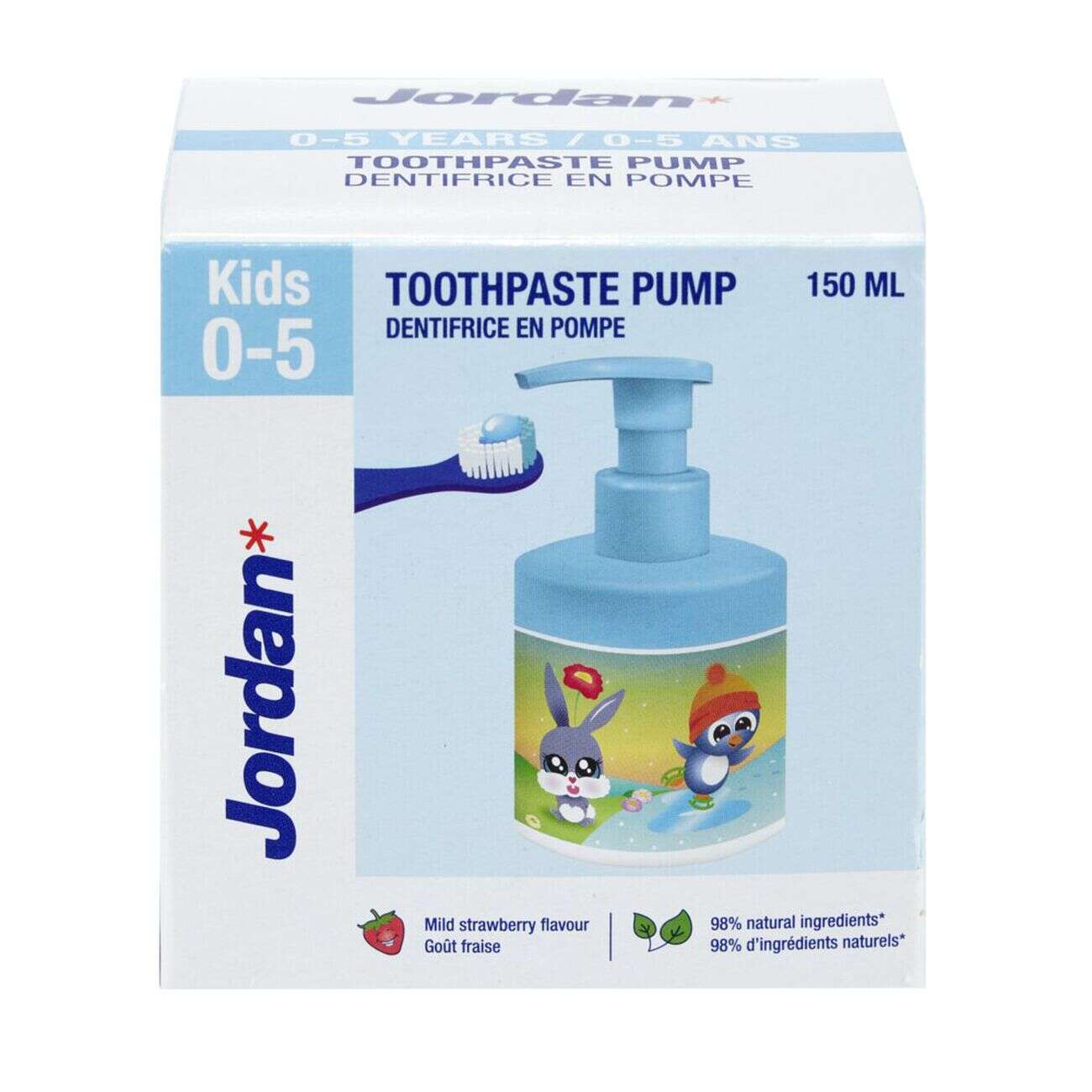 Dentifrice enfant 0/5ans flacon pompe Jordan goût fraise 150ml