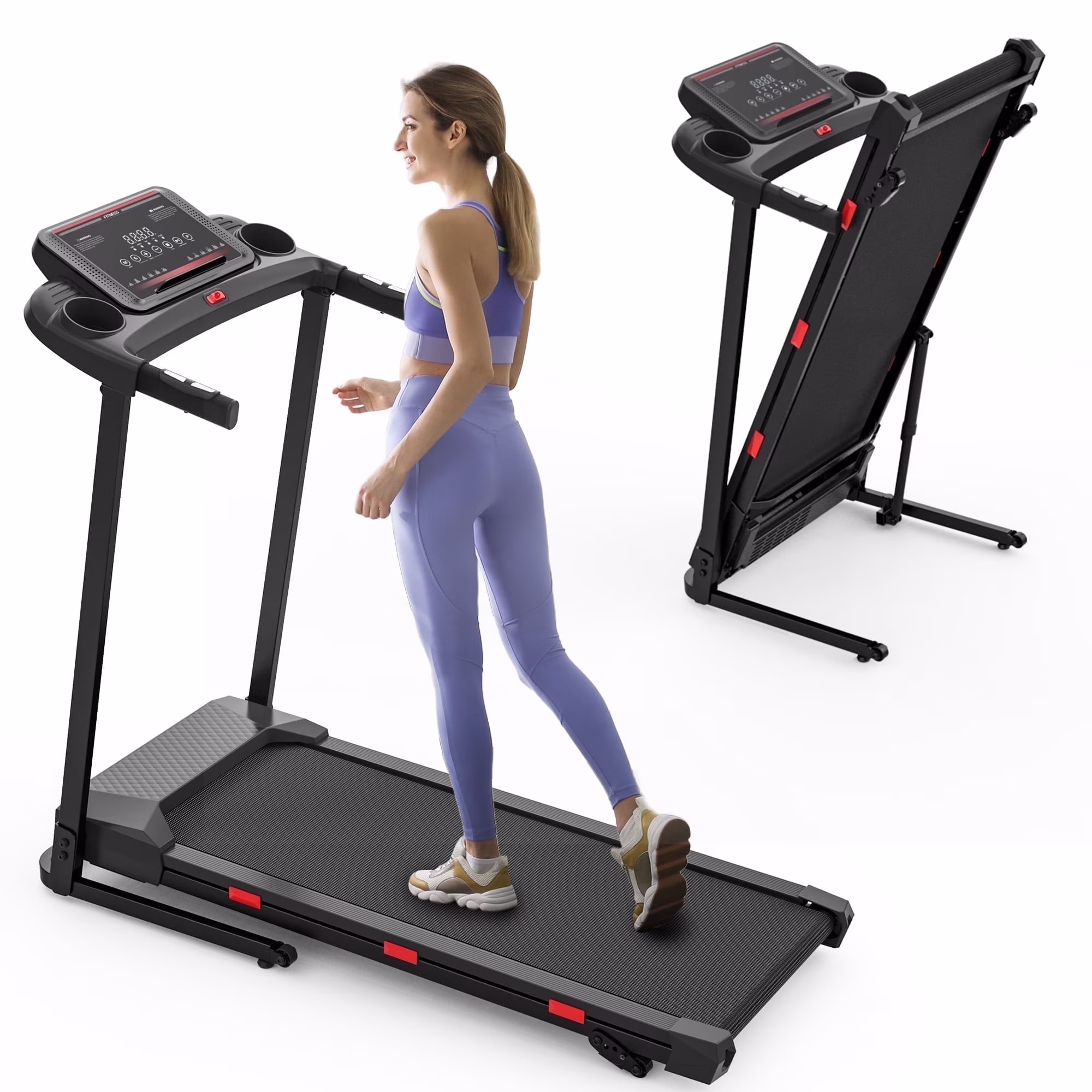 Cardio Flex Foldable Treadmill with Incline, Hand Rails, and Remote Control
