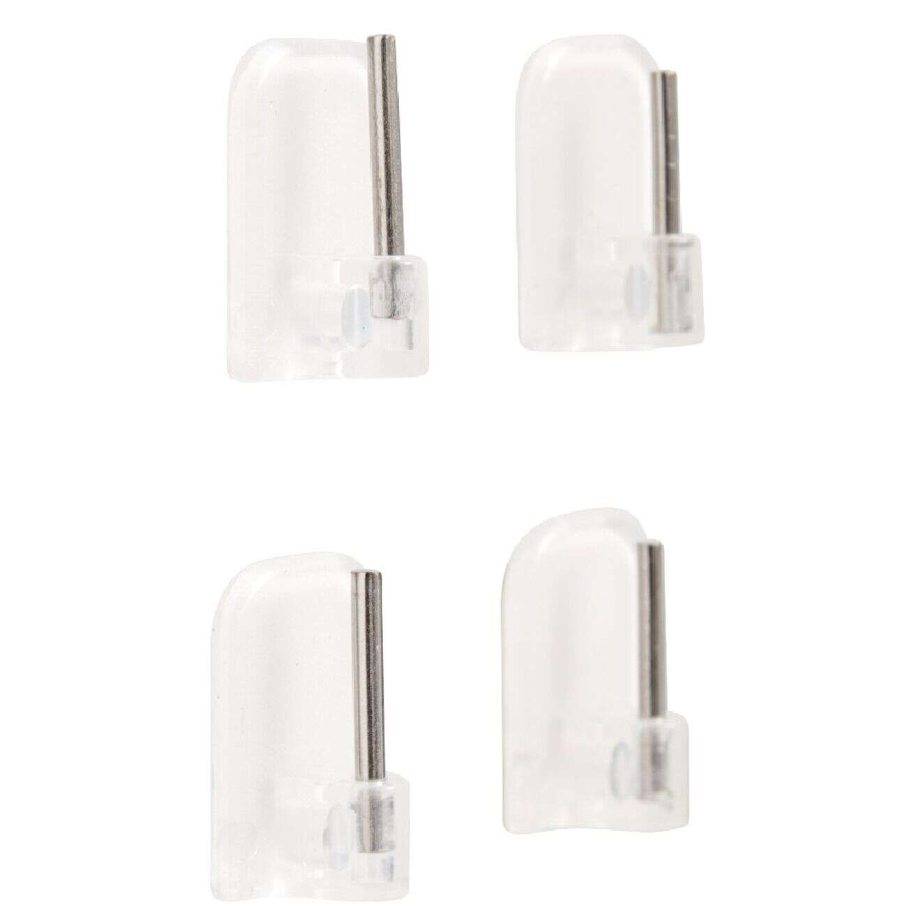 Support de tringle adhésif plastique transparent x4