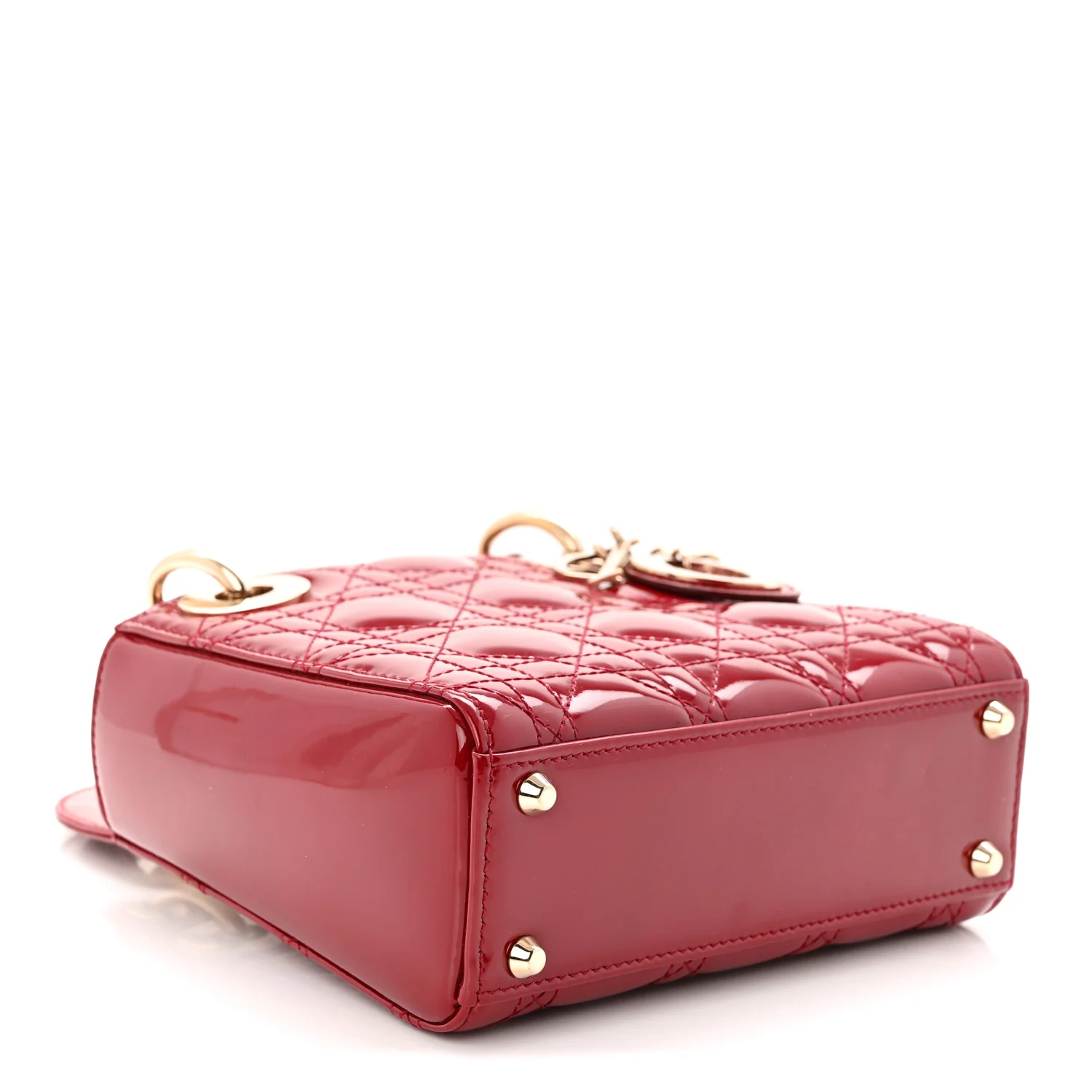 Patent Cannage Mini Lady Dior Red