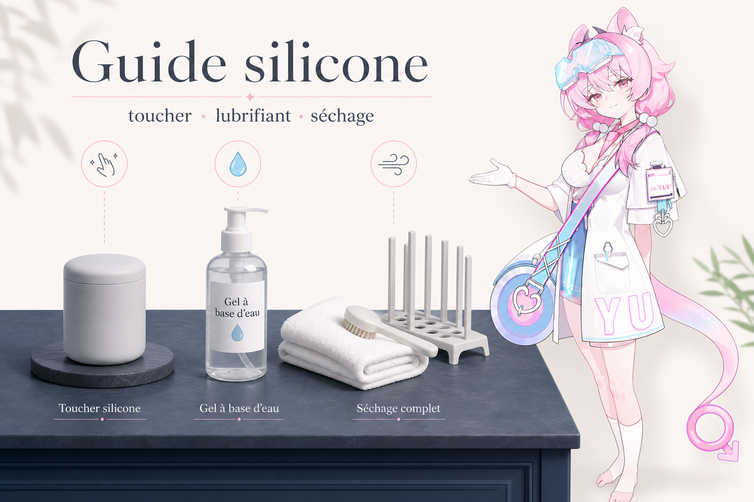 Guide visuel sur les critères d’une vaginette silicone : toucher, lubrifiant et séchage