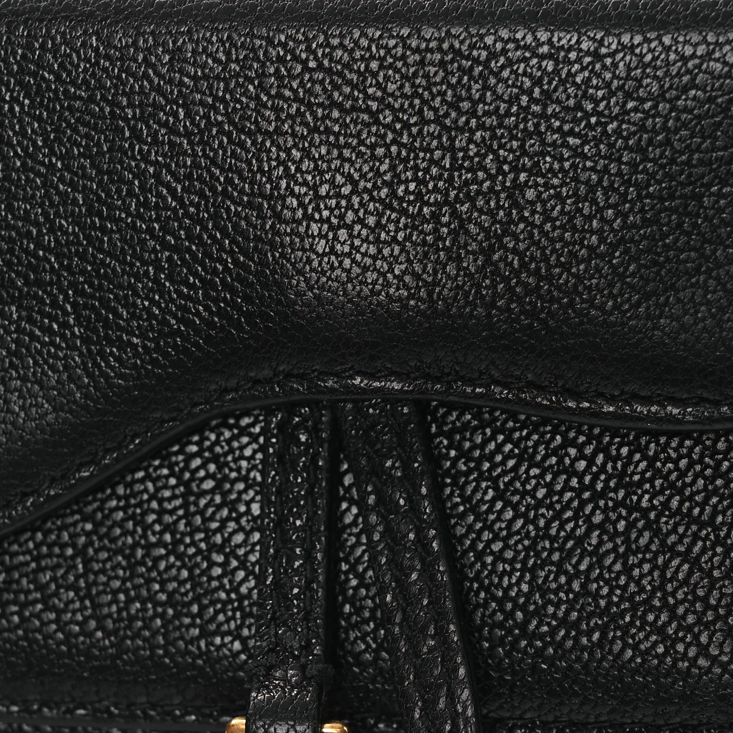 Goatskin Mini Saddle Shoulder Strap Pouch Black