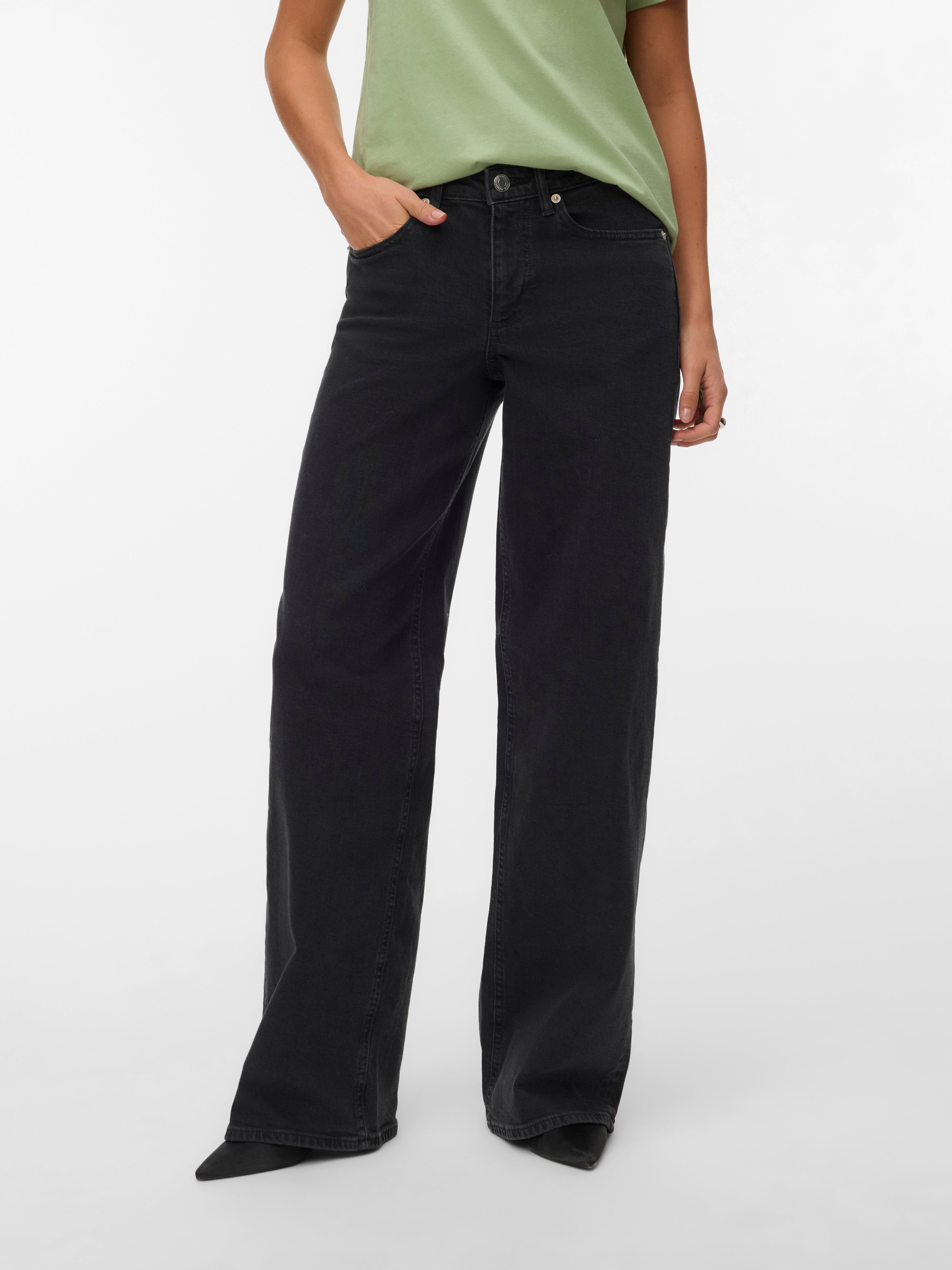 VERO MODA® VMSANDIE-STRETCH Mid rise Wide Leg Fit Jeans