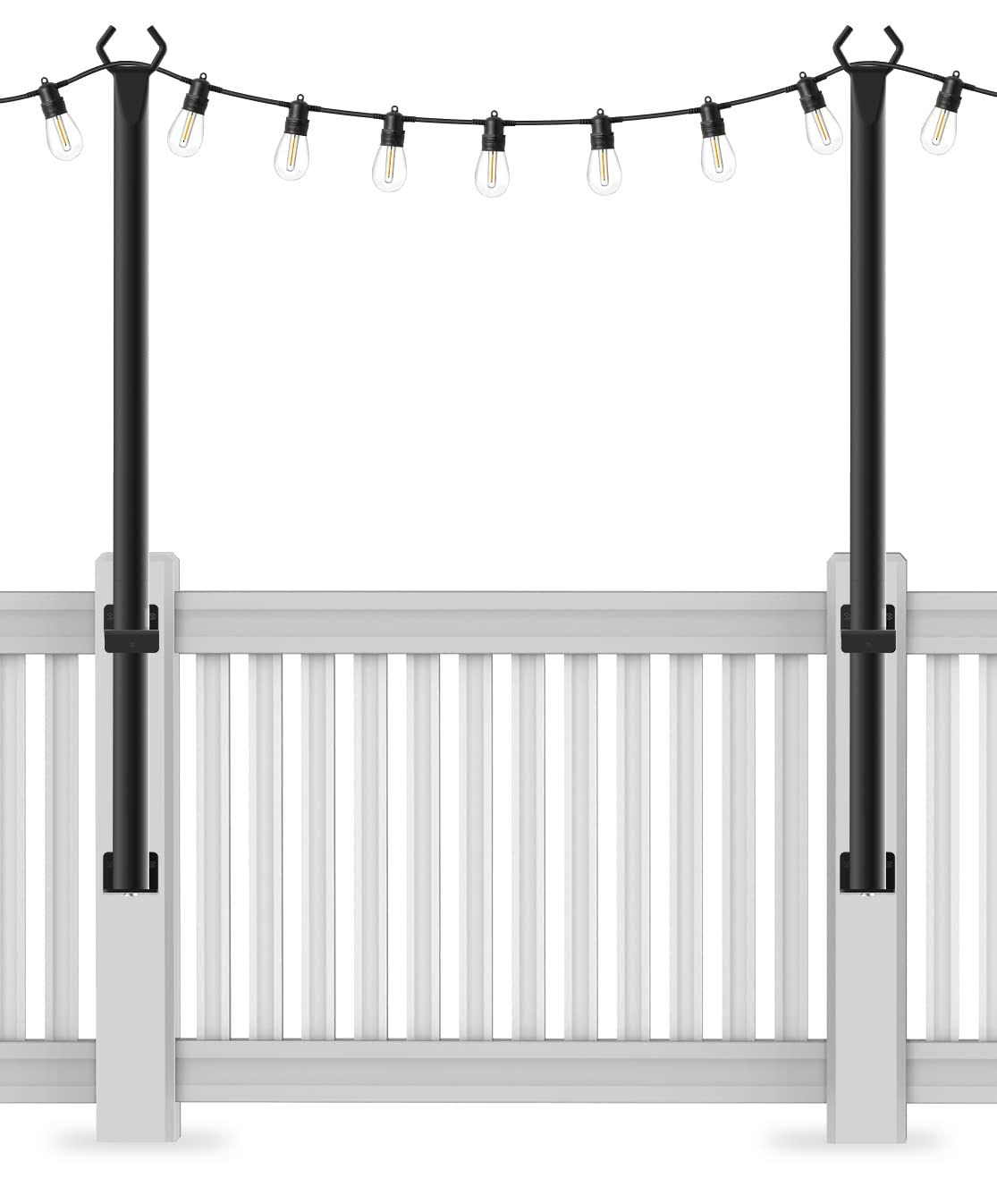Metal Outdoor String Light Poles - 4ft, 2-Pack