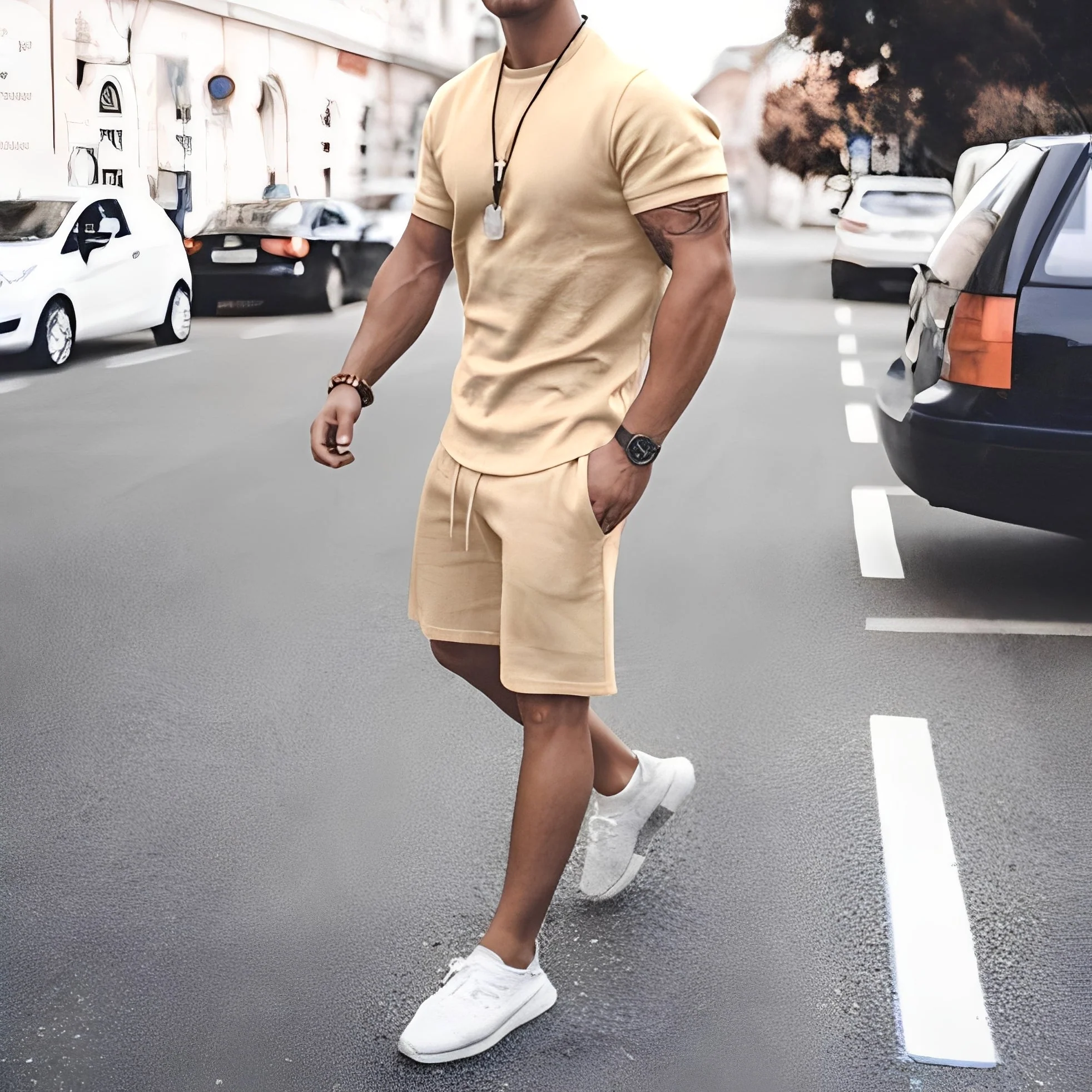 Stevie - Ensemble Deux Pièces Homme - pour Tenue de Loisirs Décontractée