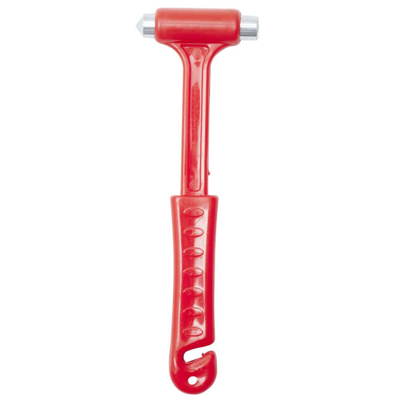 Marteau voiture brise-vitre métal et plastique rouge L15,5cm