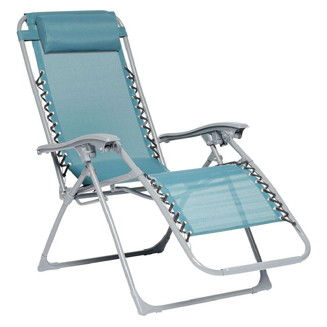 Fauteuil relax inclinable avec têtière bleu