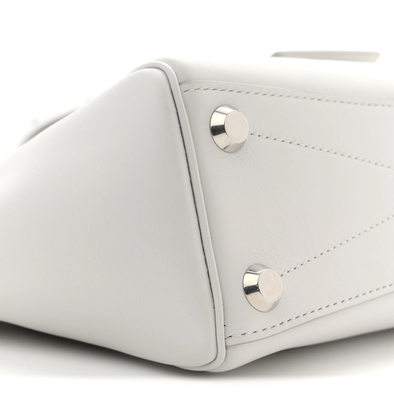 Smooth Calfskin Mini Bel Air Carry All Bag White