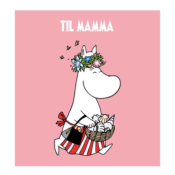 Mummi dobbeltkort 7,5x7,5 cm Til mamma rosa
