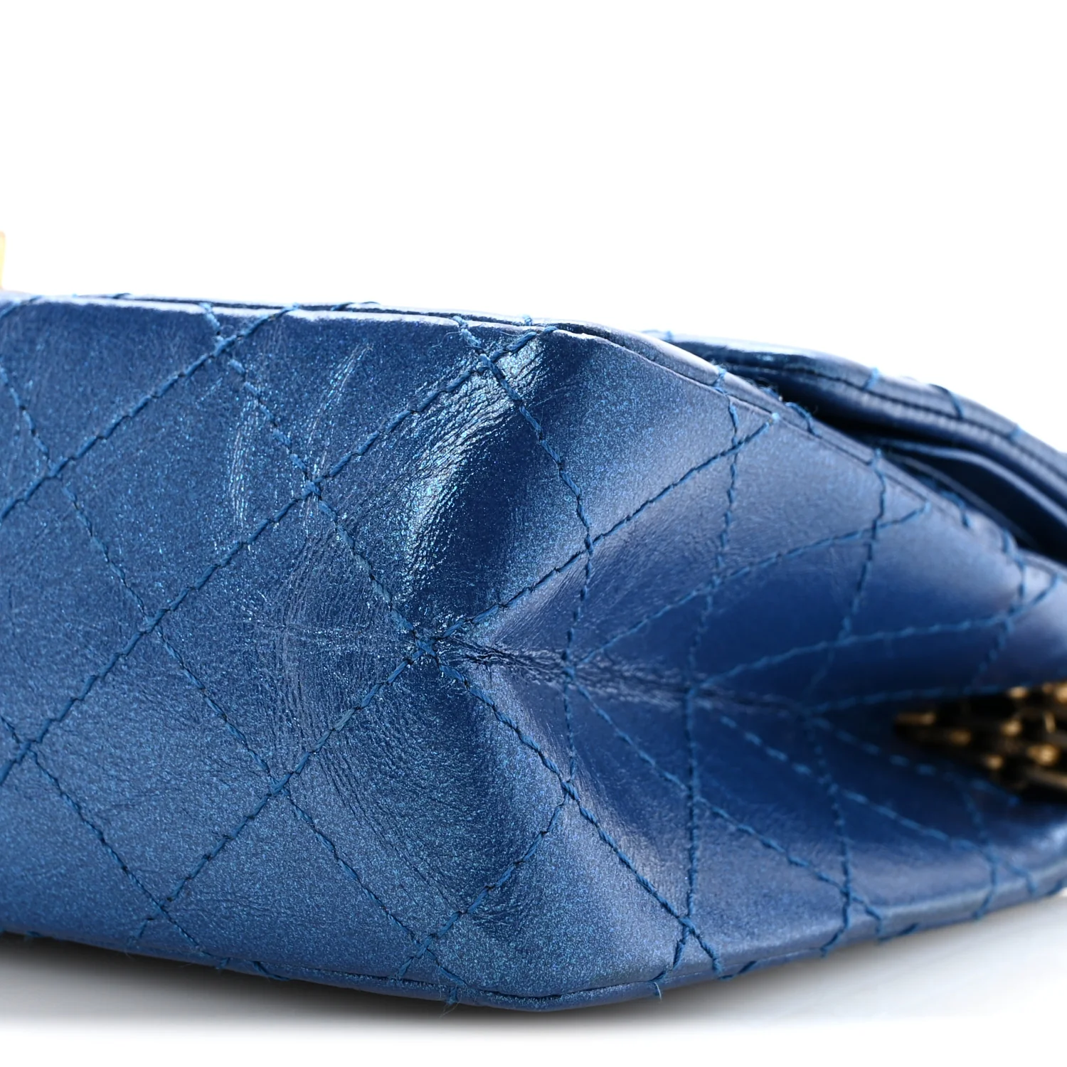Metallic Calfskin Quilted 2.55 Reissue 225 Flap Blue