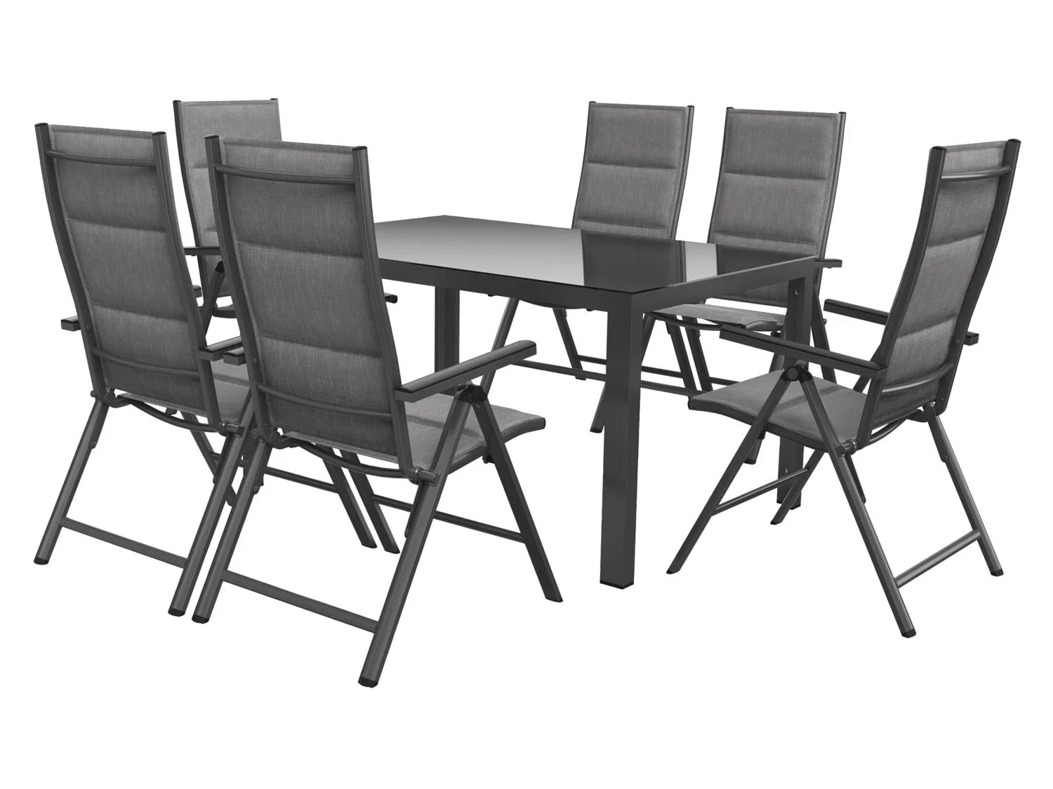 LIVARNO home Table de jardin + Lot de 6 fauteuils en aluminium Toronto