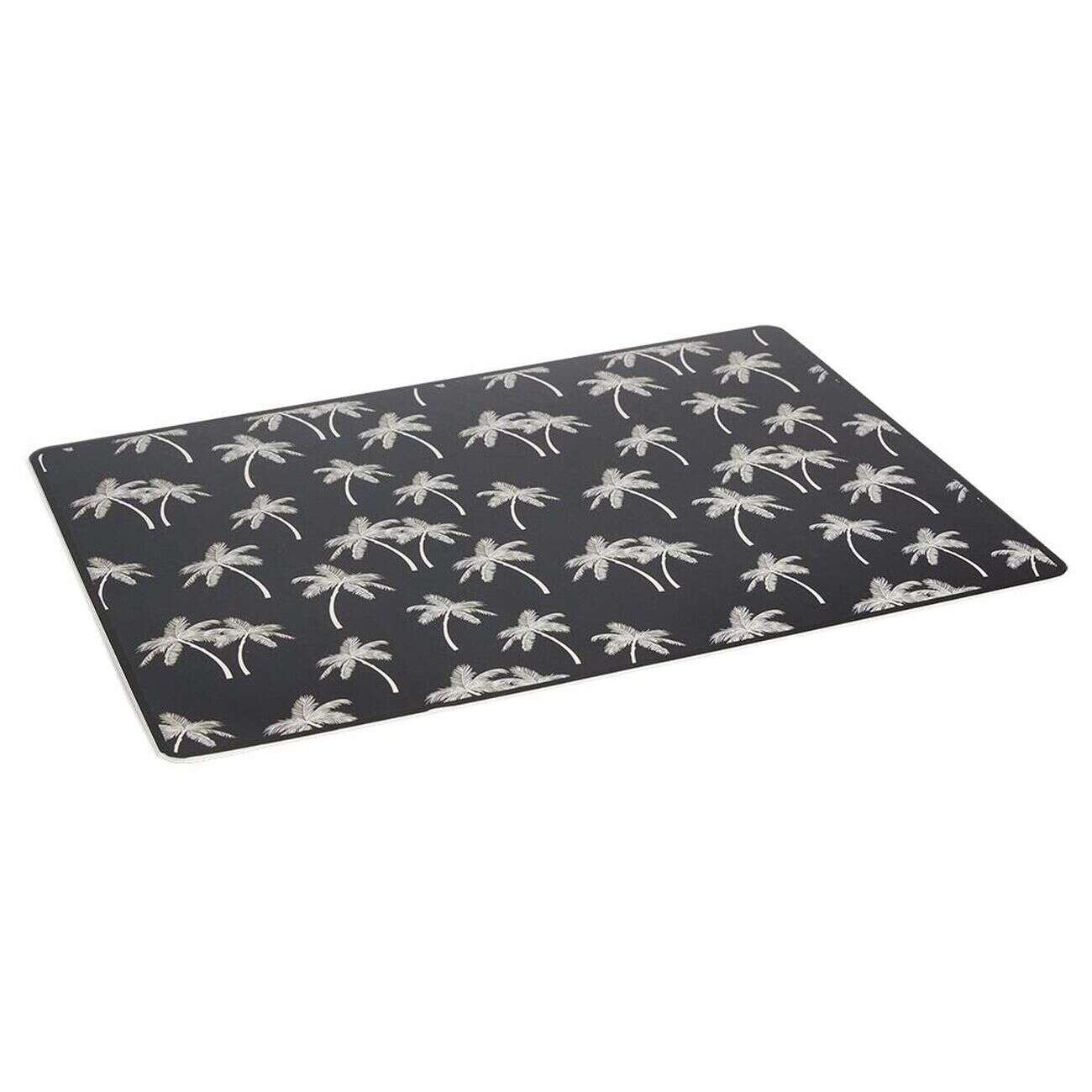 Tapis repose gamelle animaux motif palmier plastique 32x43cm