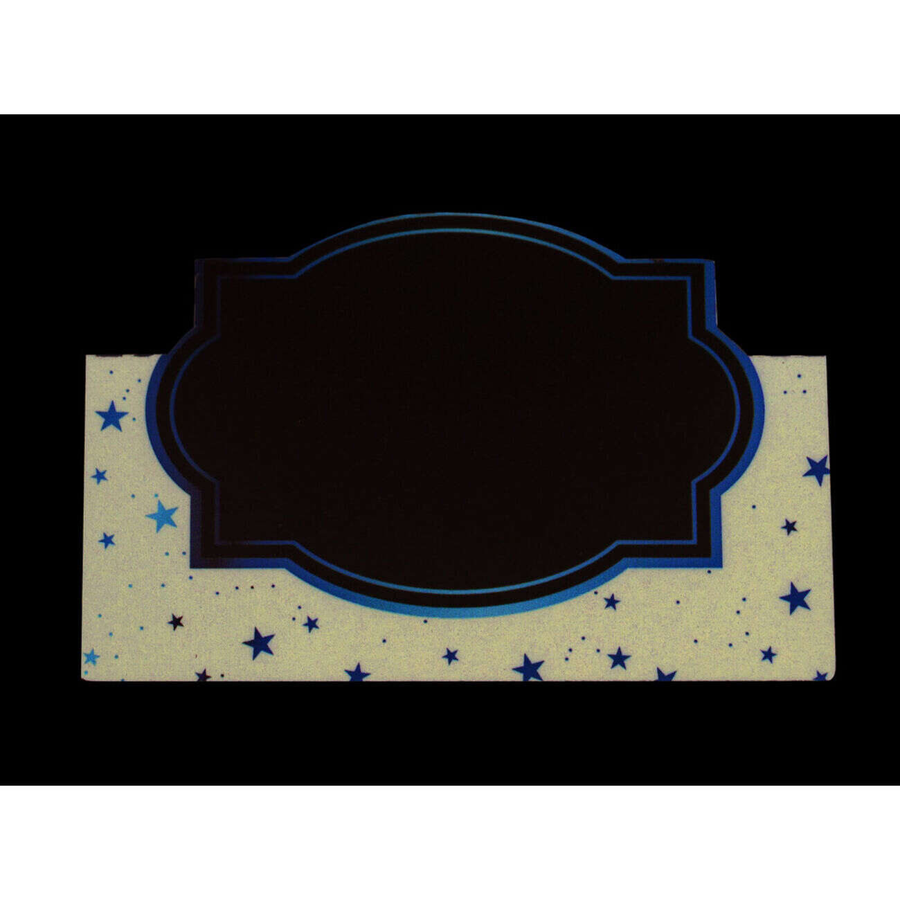 Set de marque place x8 et menu en papier noir Happy New Year L11xH30,4cm