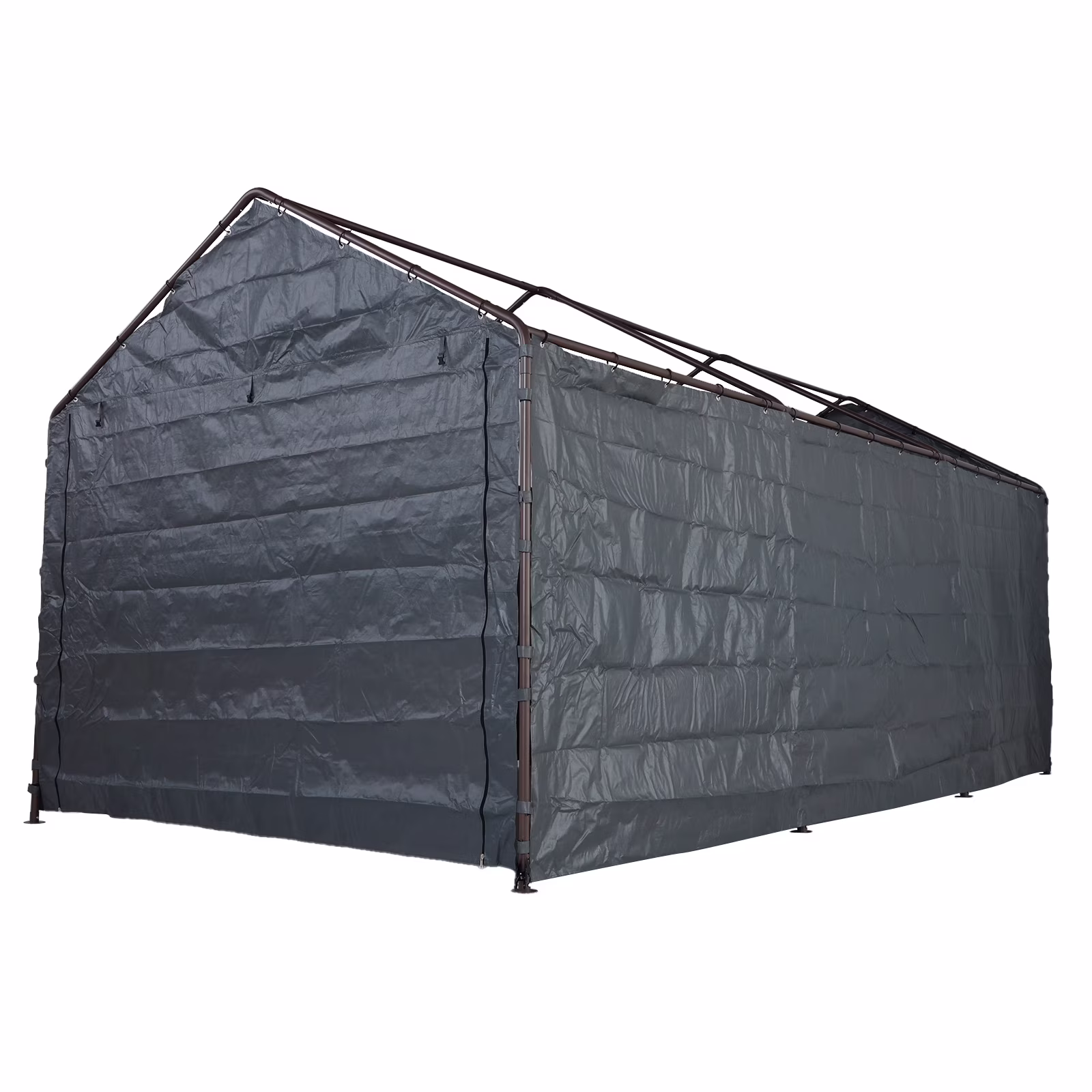 Abba Patio 10x20 Ft Weather Carport Sidewall Tarp Replacement, Dark Grey - Top&Frame Not Included