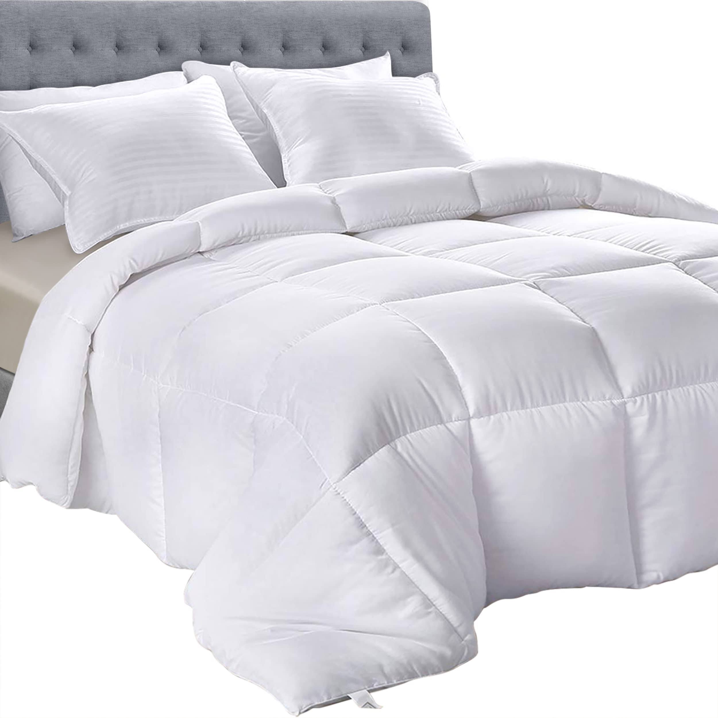 Utopia Bedding All Season 250 GSM Comforter - Soft Down Alternative Comforter - Plush Siliconized Fiberfill Duvet Insert - Box Stitched (Full, White)
