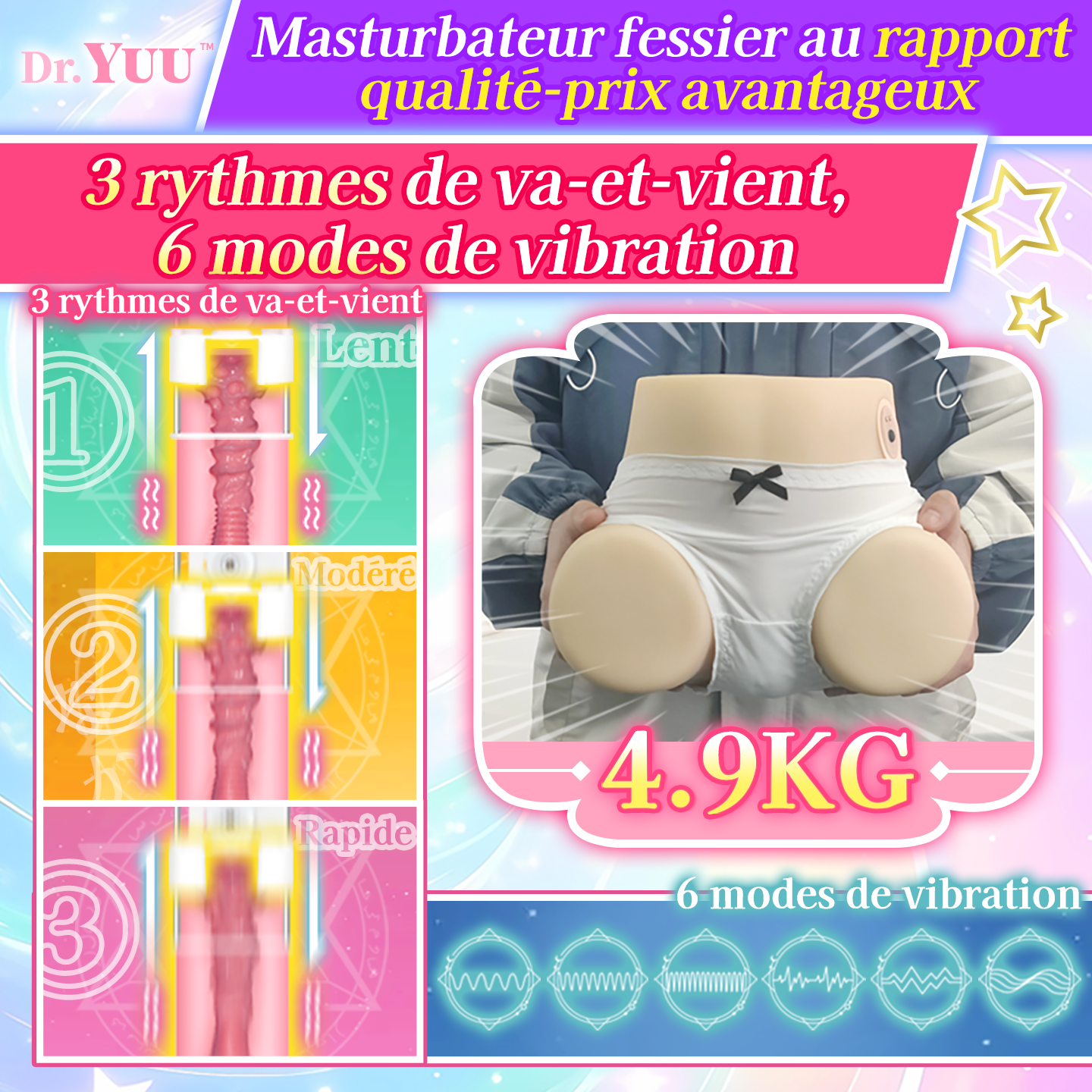 Canal interne de 120 mm avec quatre zones texturées