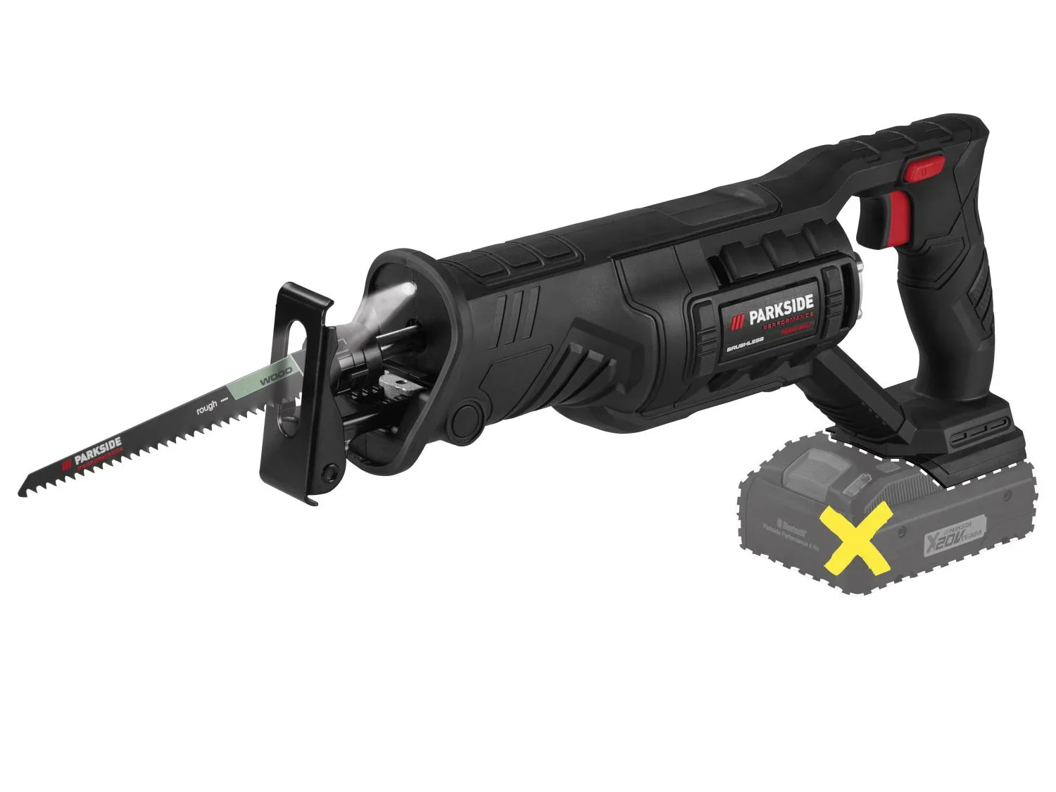 PARKSIDE PERFORMANCE Scie sabre sans fil PSSAP 20-Li E6, 20 V