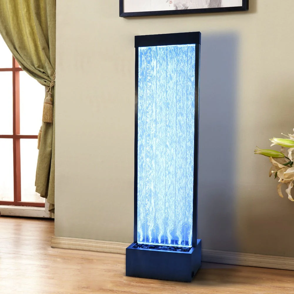72'' Acrylic Bubble Fountain, Standing Bubble Panel, Color Lights/Remote Ctrl Image 4