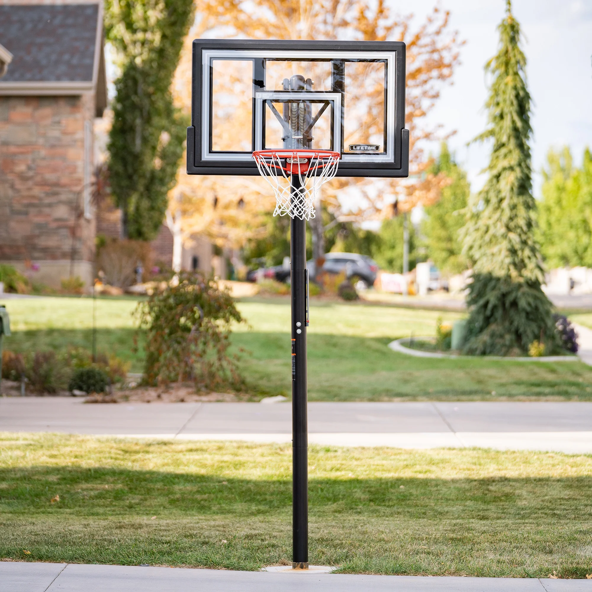 Lifetime 50 - Inch Shatterproof Inground Basketball Hoop with Action Grip Adjustment & Slam - It Rim - Model 1084 - Outdoor Play