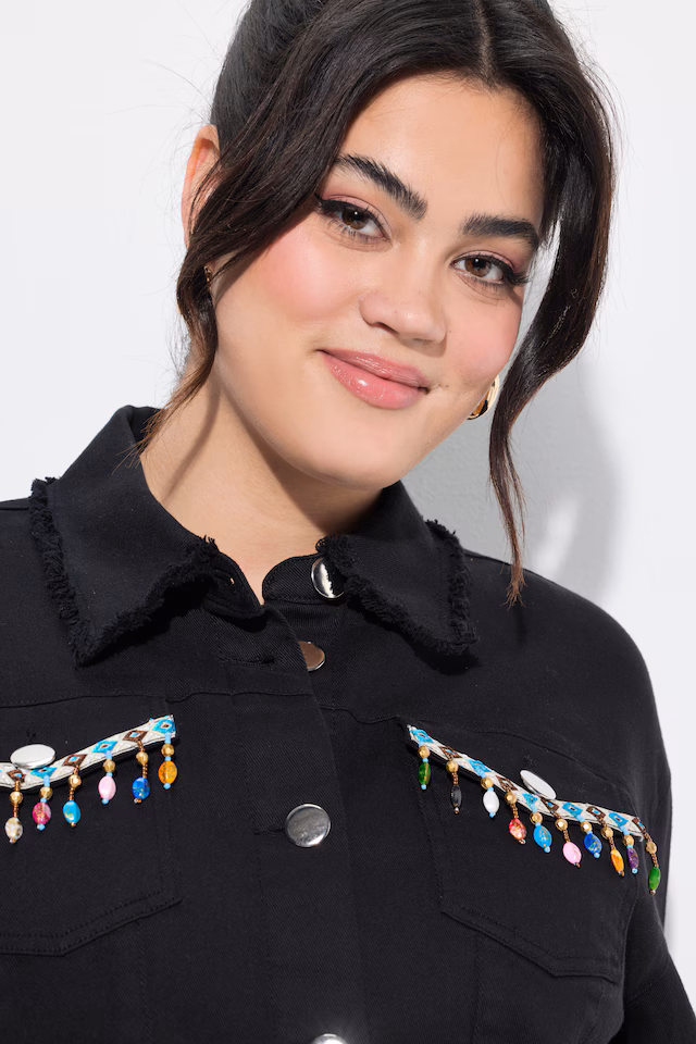 Twill Long Sleeve Embroidered Back Jacket