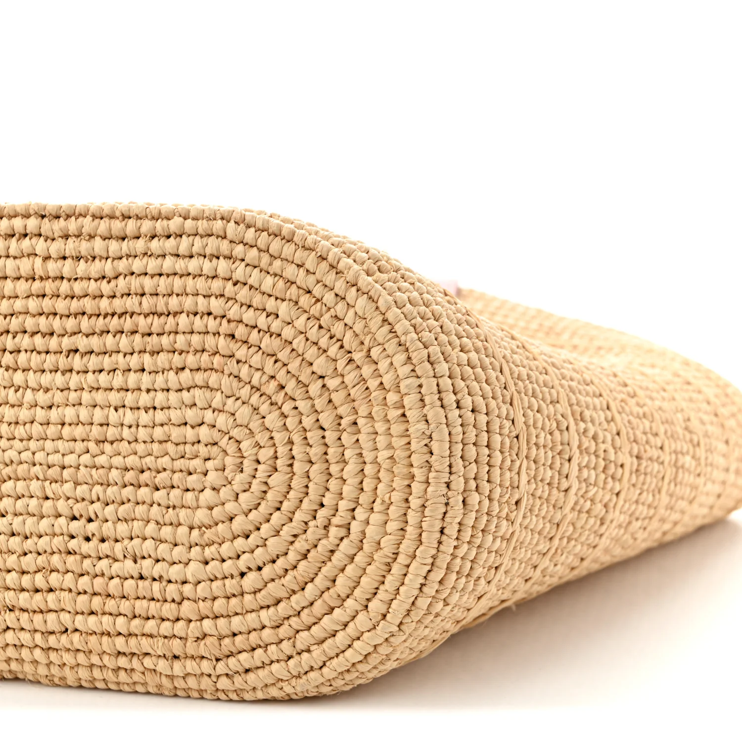 Raffia Calfskin Triomphe Teen Panier Bleached Pink