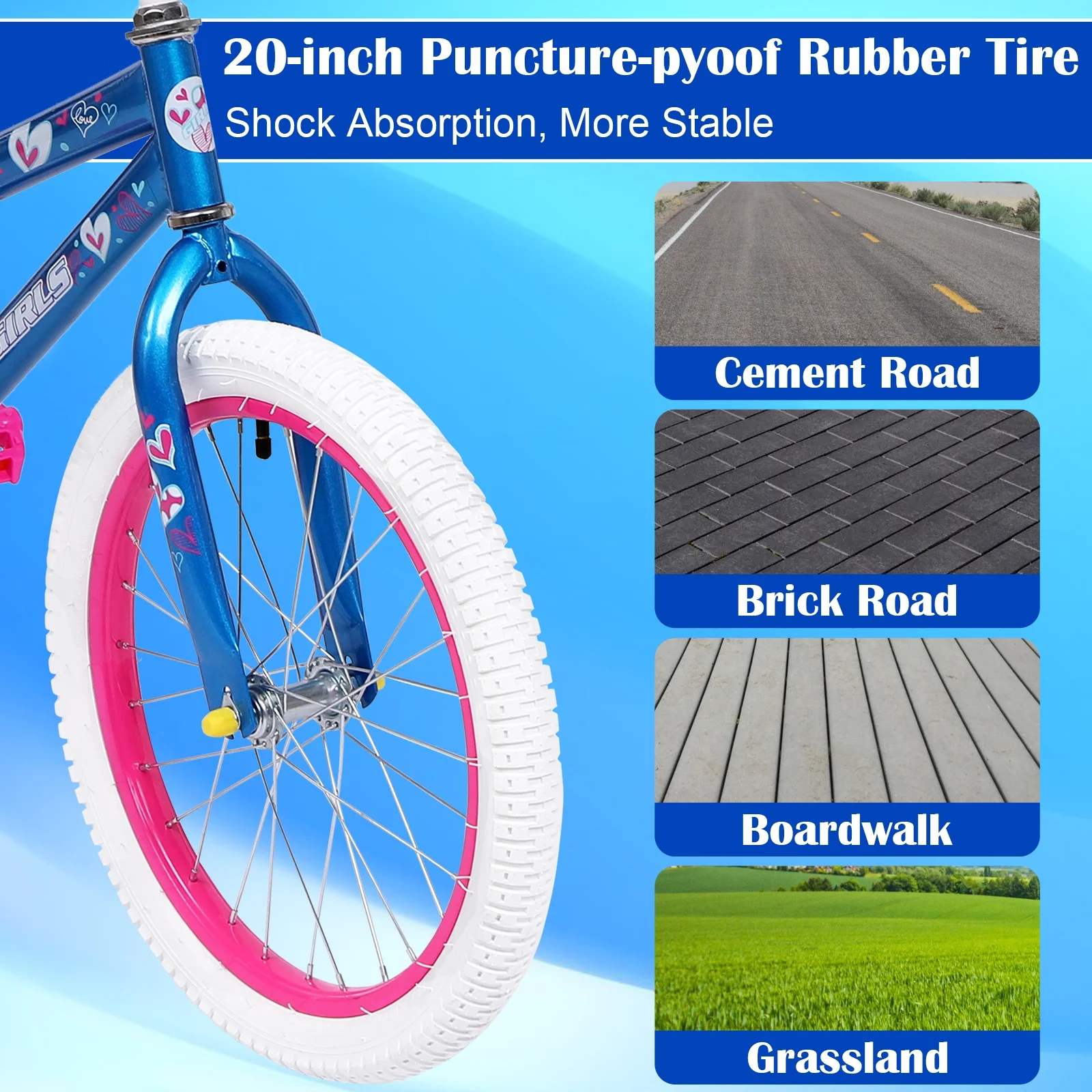 20 Inch Kids Bike Bicycle for 8-12 Years Old Kids,Blue(20") - Image 4