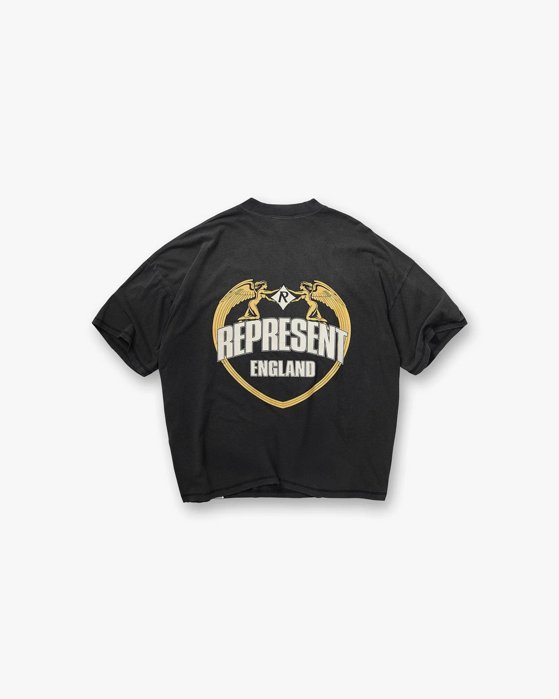 Angel Border T-Shirt - Stained Black
