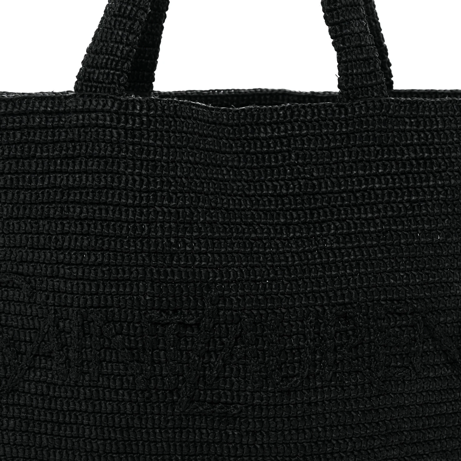 Raffia Wide Tote Black
