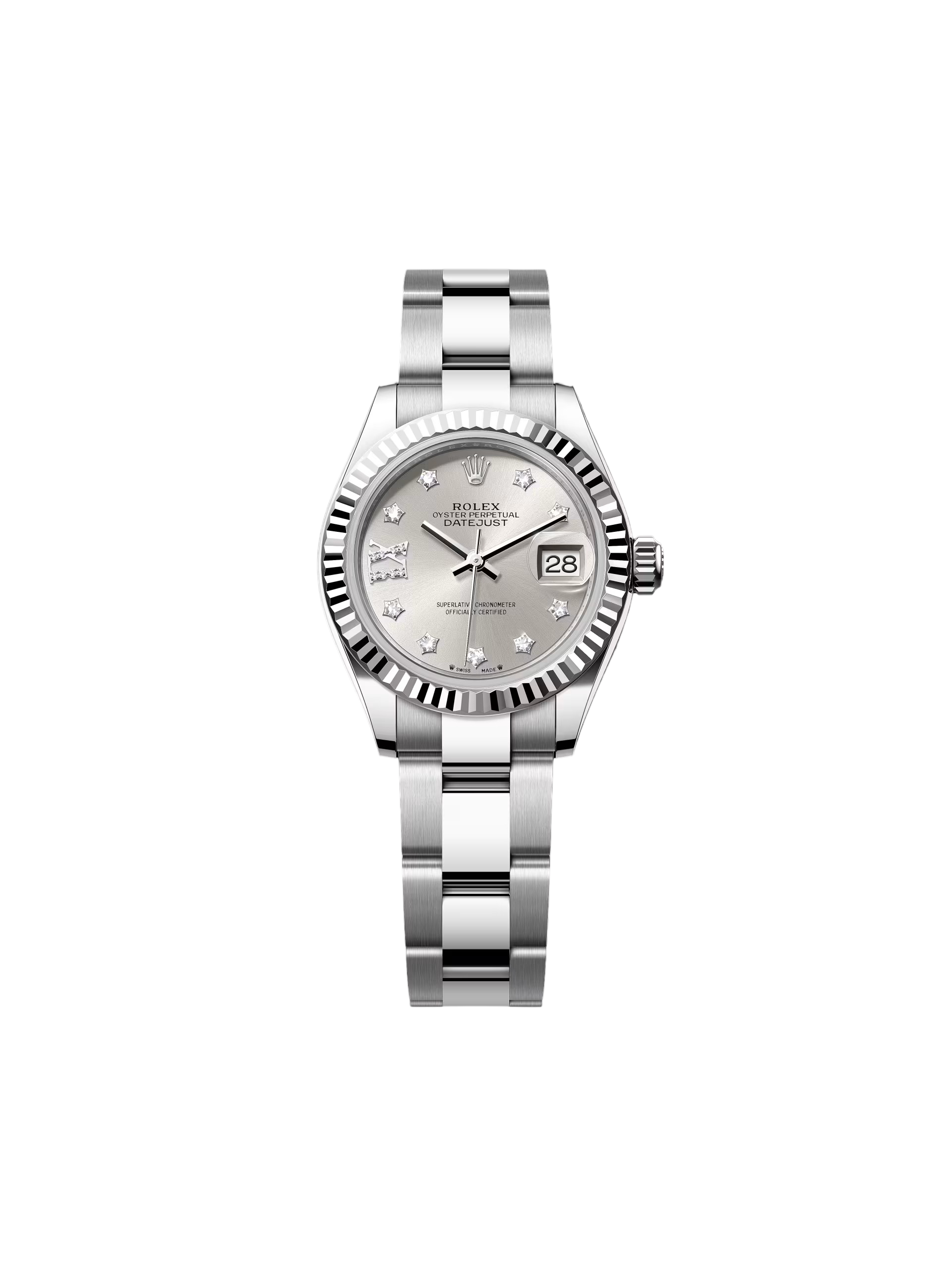 【Super Clone】RLX Lady-Datejust 28mm 279174 Silver Diamond Dial Oyster Bracelet