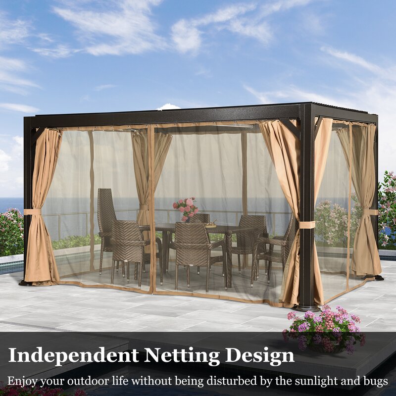 💥Liquidation🔥Pergola en aluminium 13 pi L x 10 pi P (Possibilité d'assemblage libre)