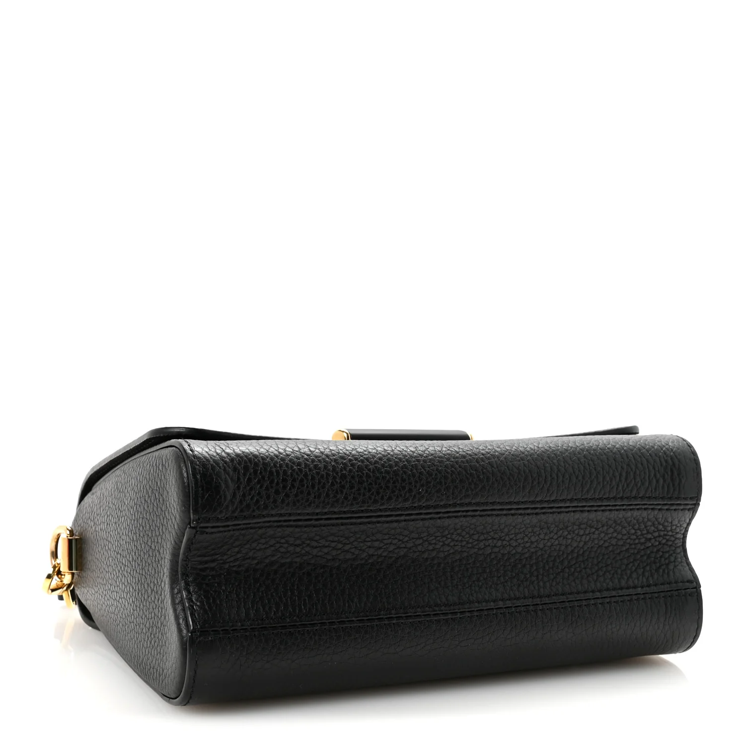 Taurillon Smooth Calfskin Scrunchie Twist One Handle MM Black