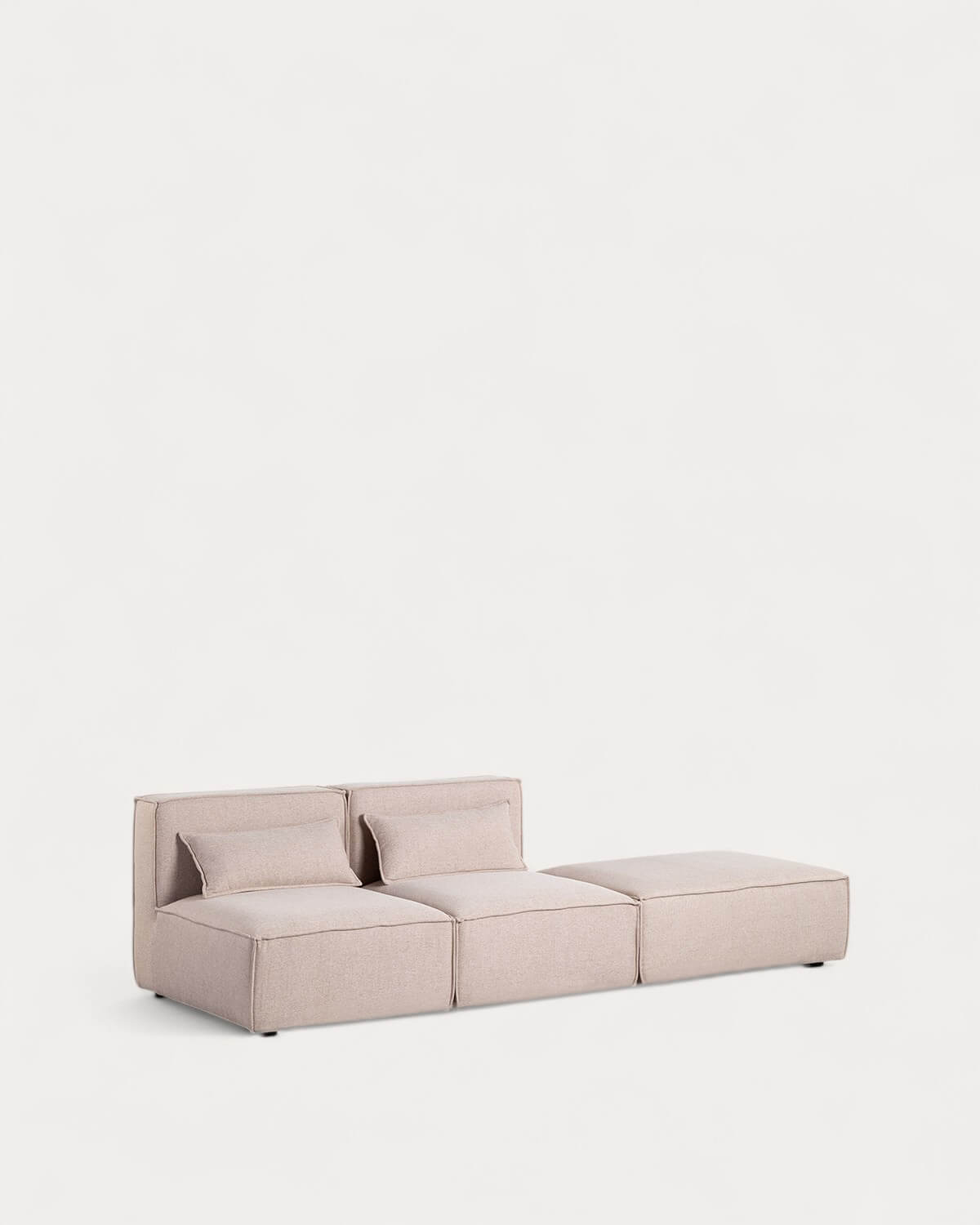 Kilhe Tela - Sofá Modular de 2 Piezas con Puff de Tela Kilhe