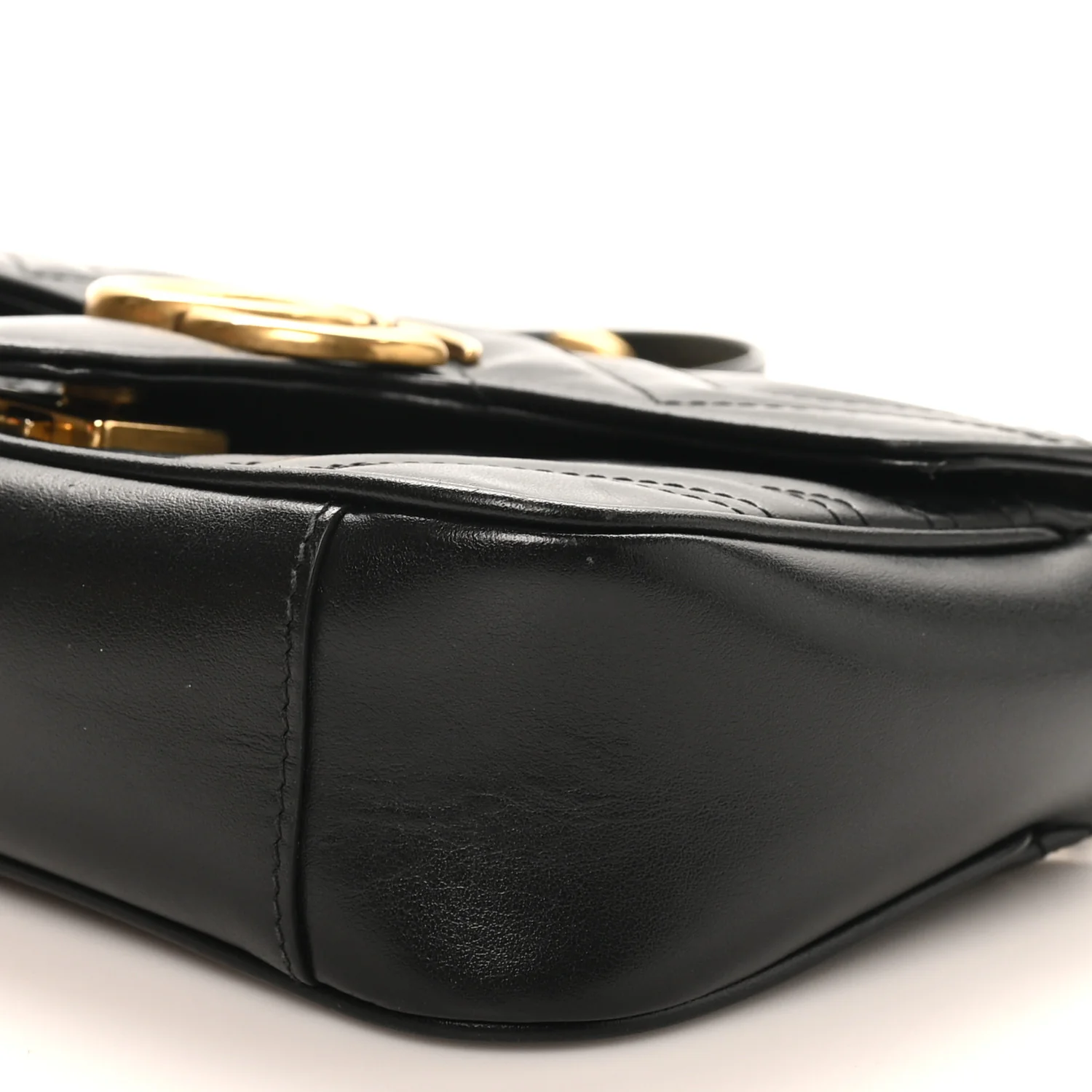 Calfskin Matelasse Mini GG Marmont Shoulder Bag Black