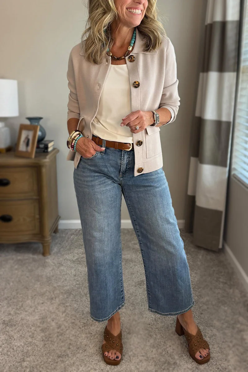 Veste décontractée à revers avec poche poitrine