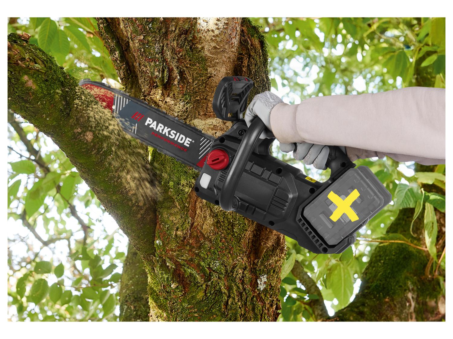 PARKSIDE Trononneuse d'lagage sans fil + chargeur + batterie, 20 V