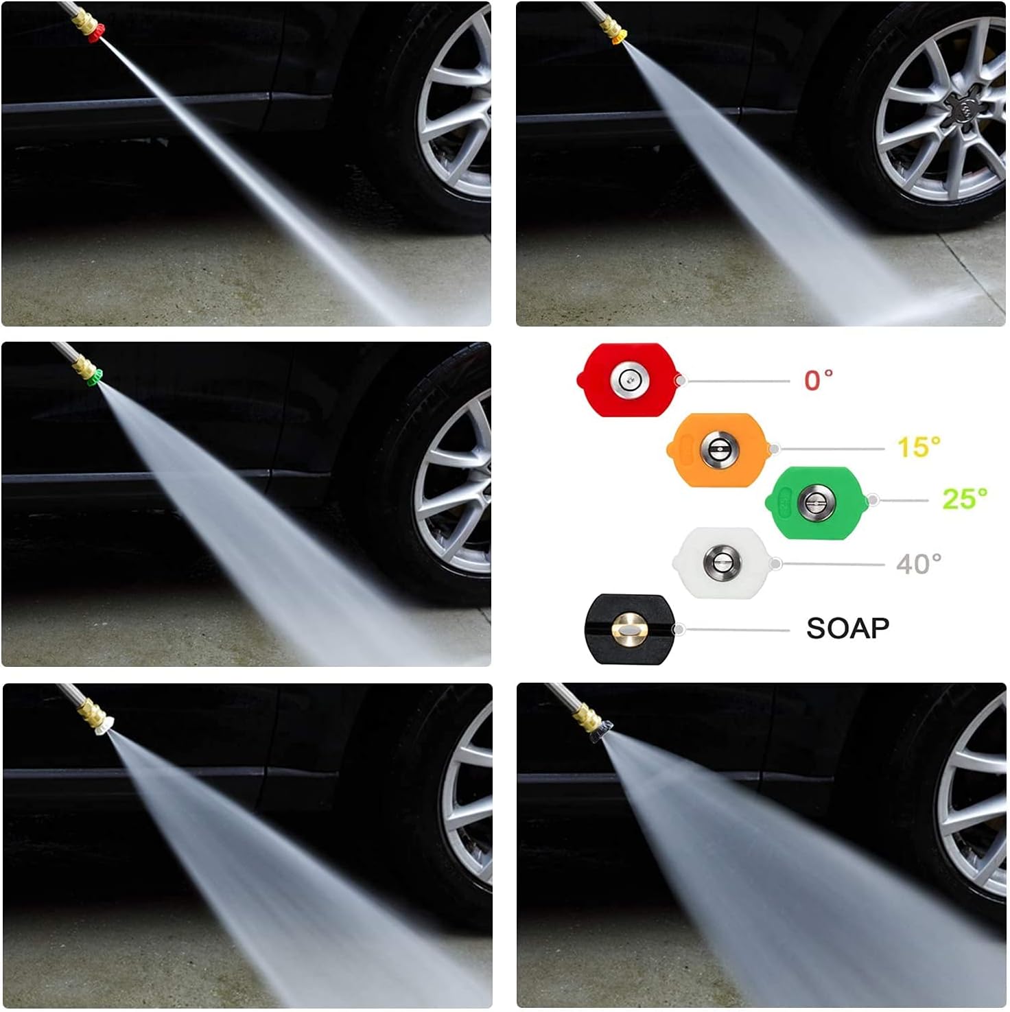 3000PSI Pressure Washer Gun and Hose Kit with Wand and 5 Nozzles