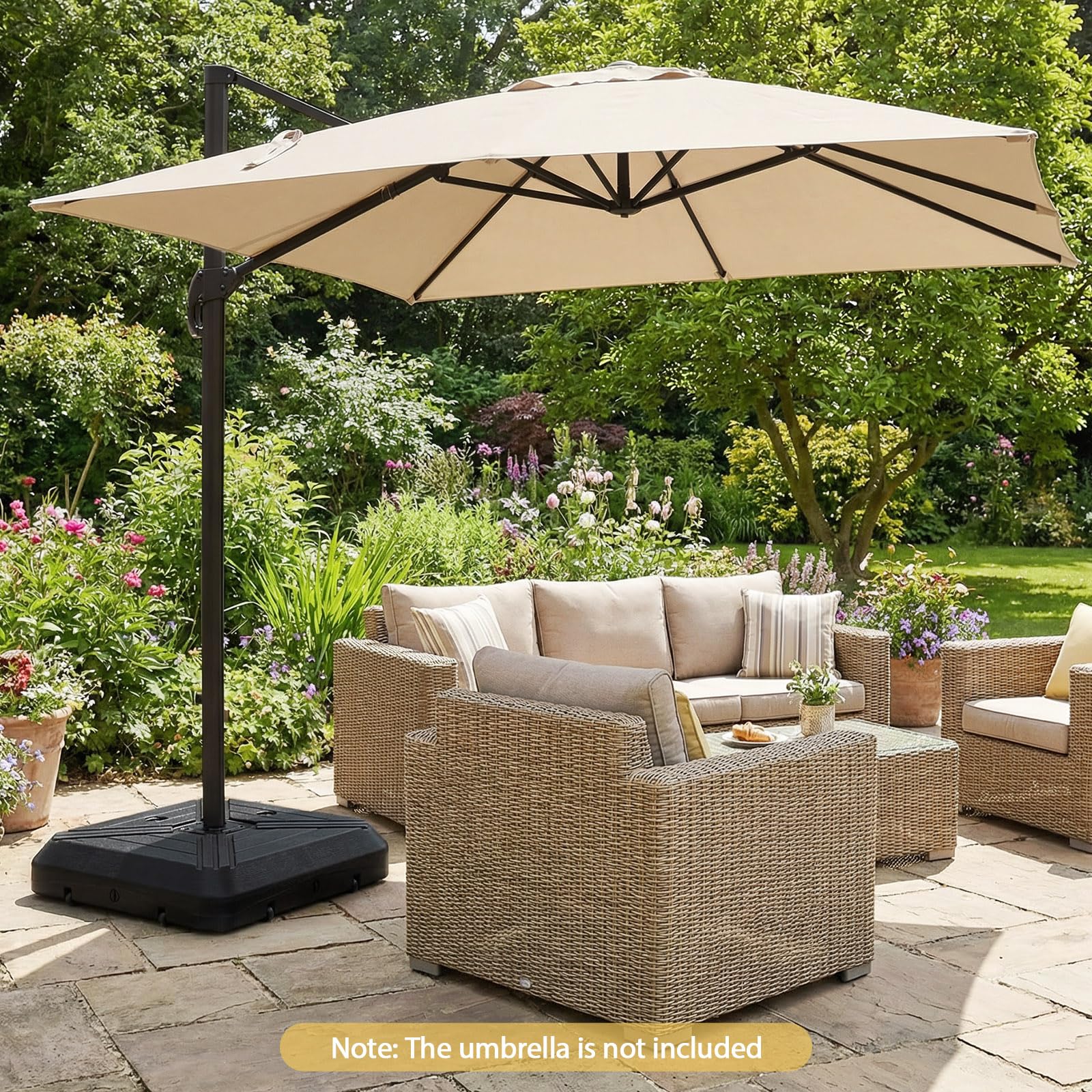 Tangkula 345 LBS Cantilever Umbrella Base with Wheels