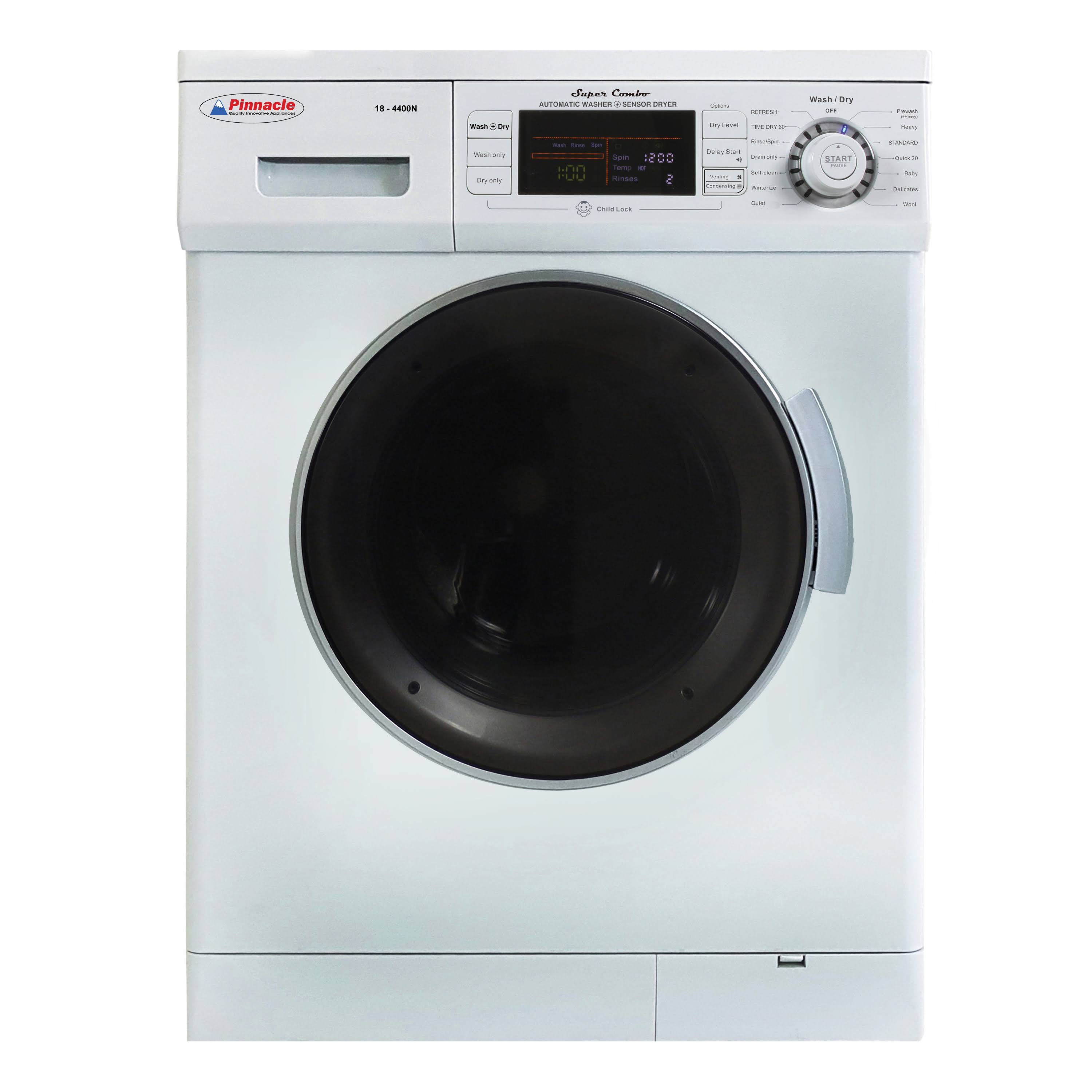 Pinnacle Compact Convertible Combo Washer Dryer in White [18-4400N W]