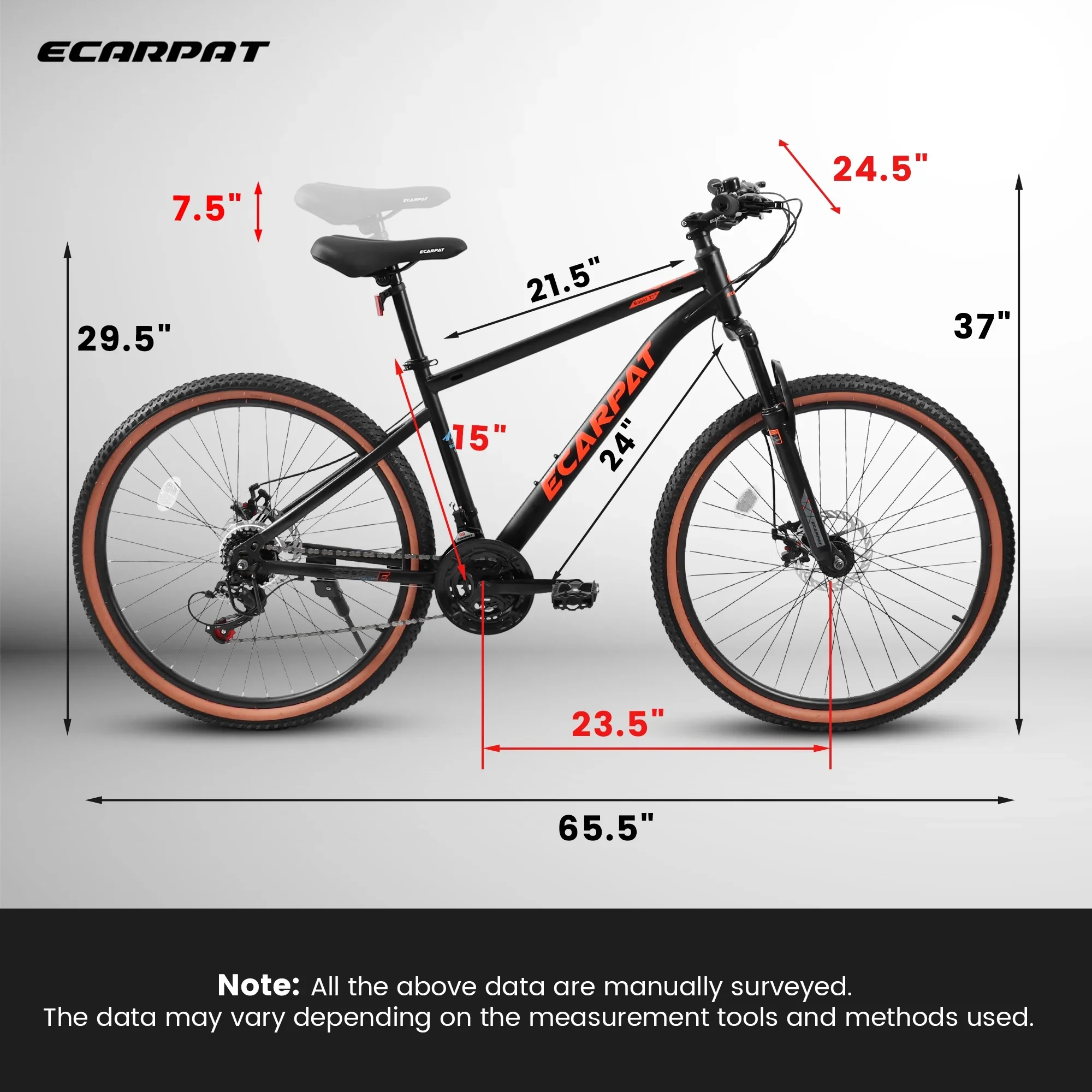 24 Inch Mountain Bike, 21-Speed Summer travel Bicycles, Students Trail Commuter City Snow Beach Mountain Bicycles