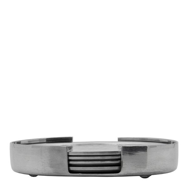 Bordbrikke i aluminium 10 cm 4 stk sølvfinish