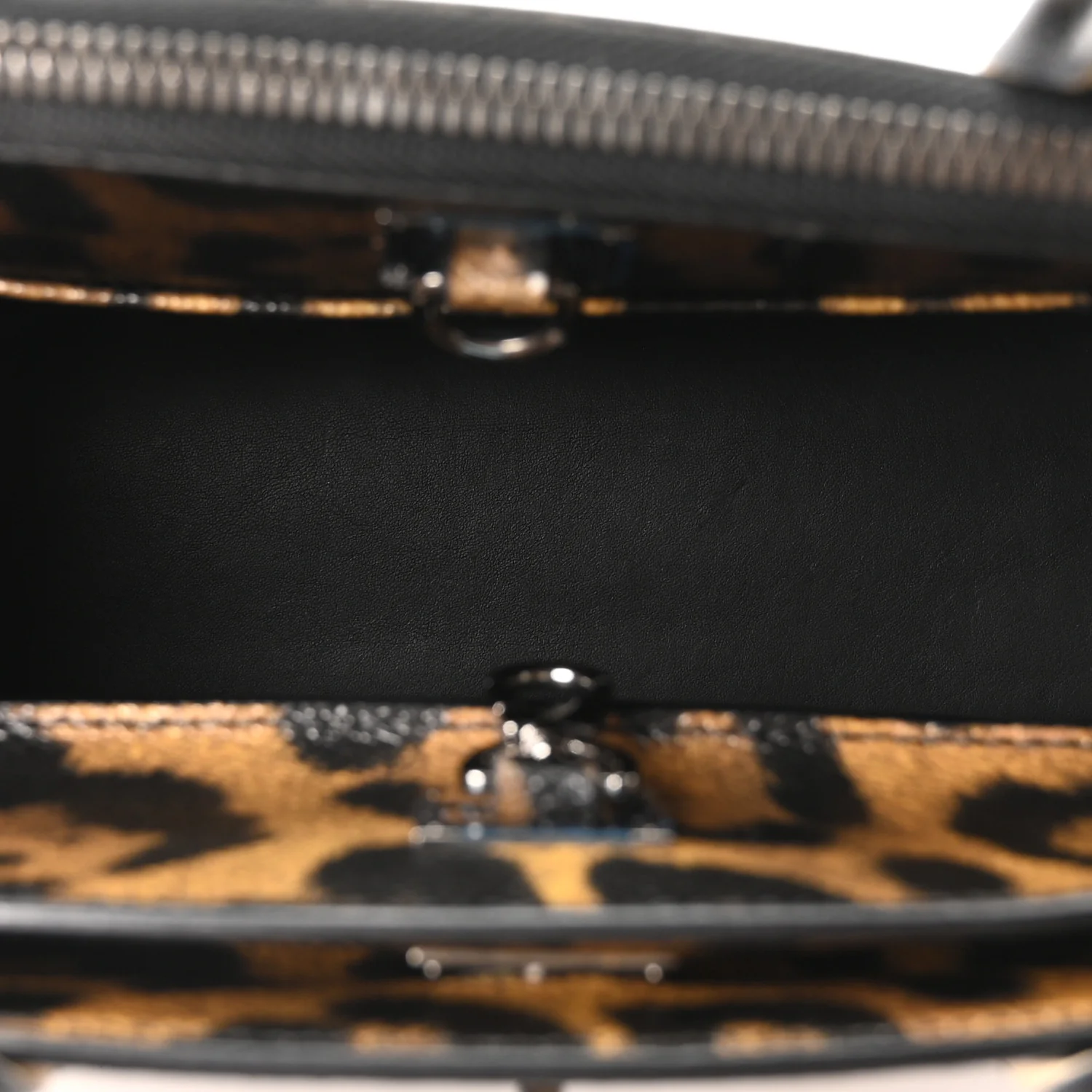 Canvas Calfskin Wild Animal Print City Steamer EW Marron