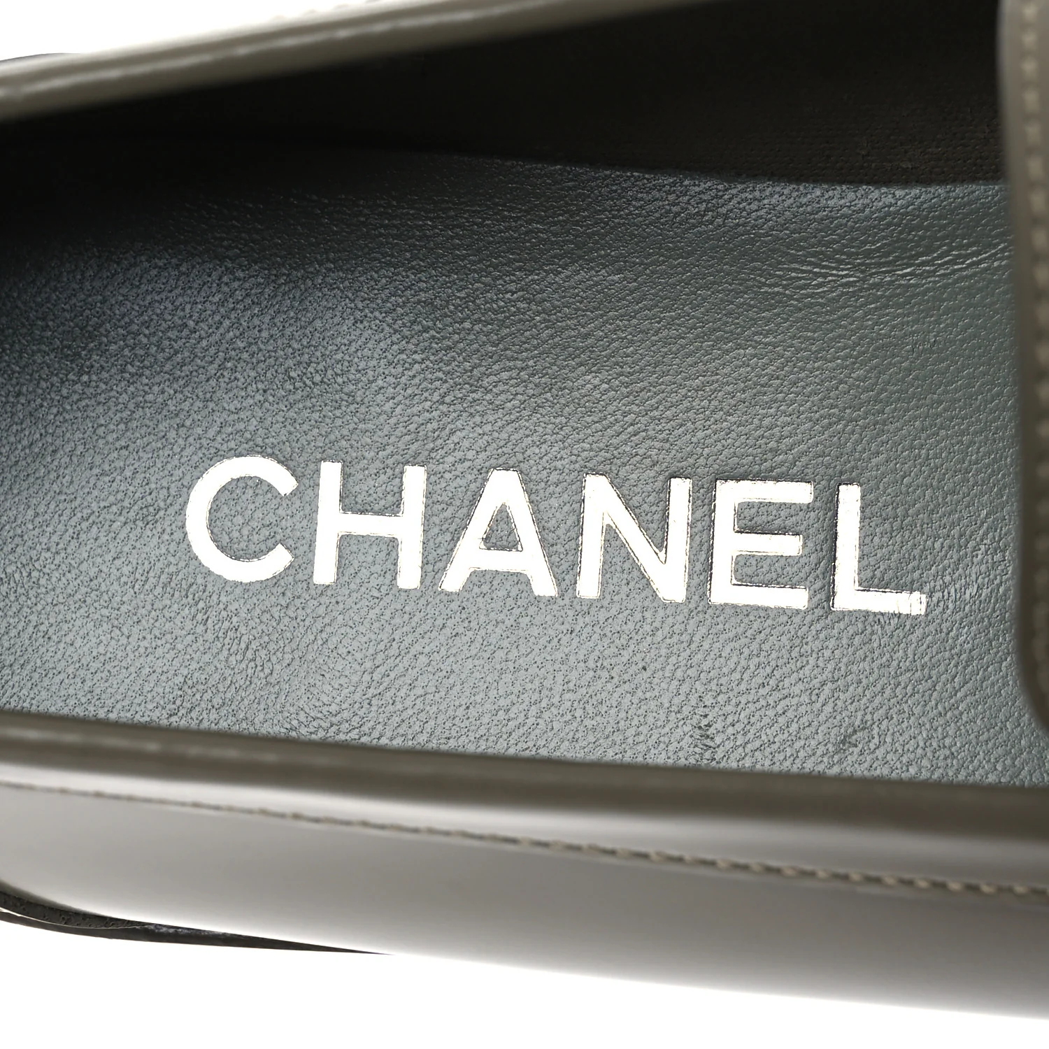 Calfskin Metal CC Loafers 40 Khaki