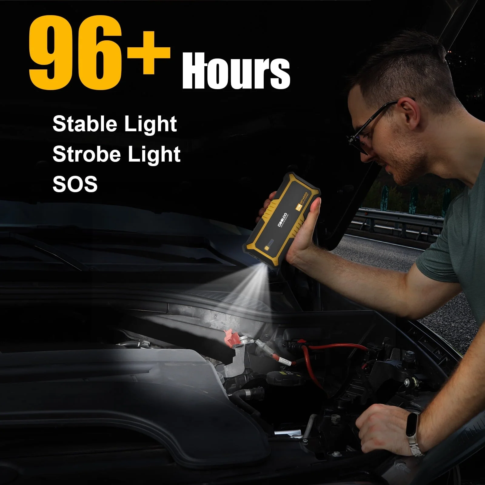 GOOLOO Car Jump Starter,4000A Peak 12V Battery Jumper Pack for All Gas and Up to 10 0L Diesel Engine,SuperSafe Lithium Portable Jump Box Battery Booster Box with USB Quick Charge and Type C Port Image 4
