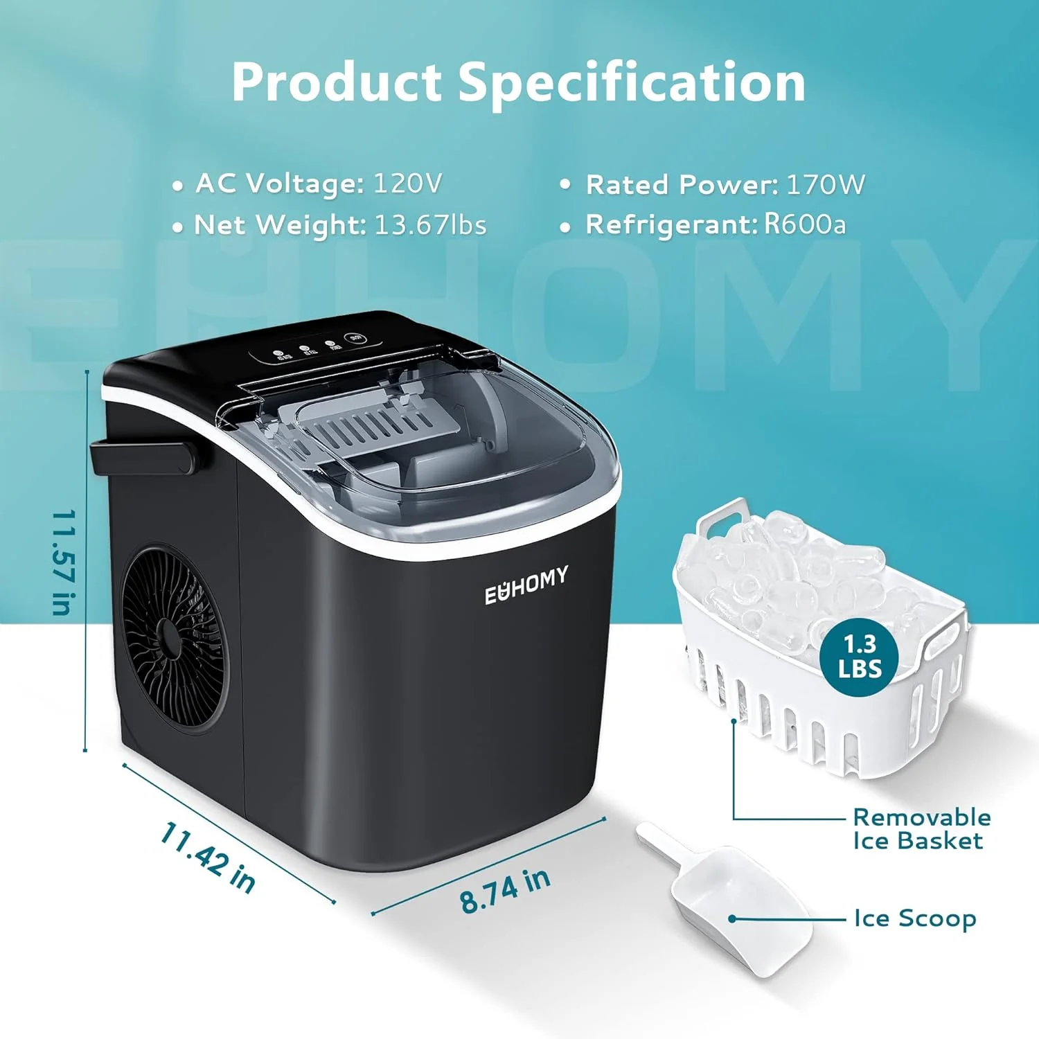 Euhomy Dart H1 Bullet Ice Maker