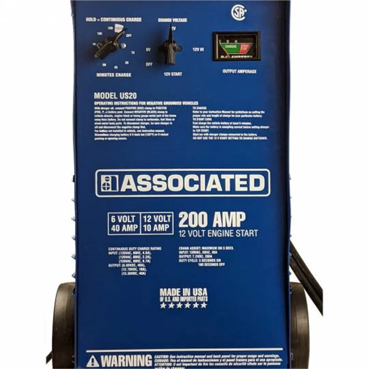 Associated Equipment US20 40 Amps 6V - 12V Automotive Battery Charger