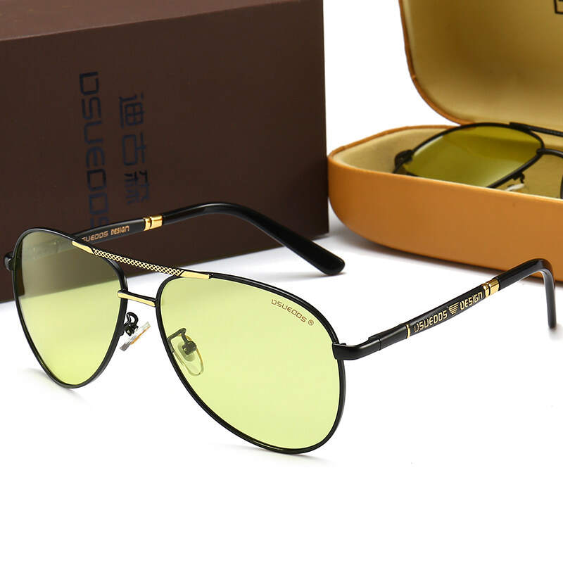 DSUEOOS HD Night Vision Driving Glasses - Polarized Anti-Glare Aviator Sunglasses for Men & Women - Enhance Clarity for Night Driving - DSUEOOS