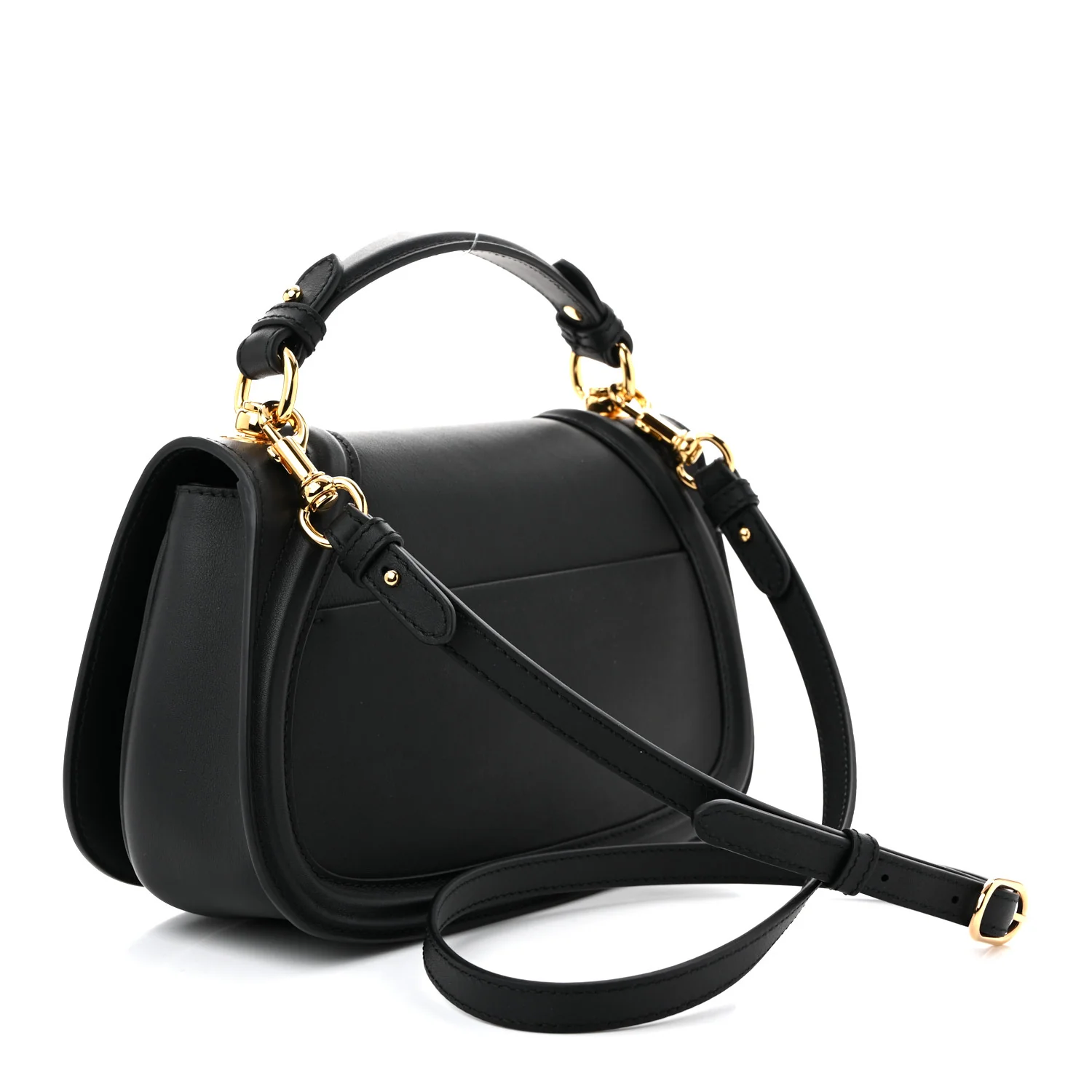 Roxy Calfskin Medium Blondie Top Handle Bag Black